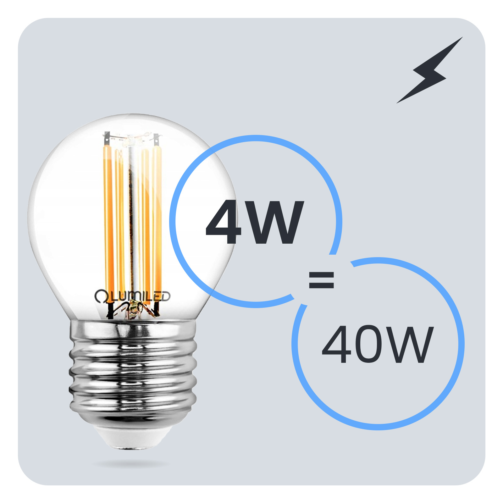 Żarówka LED E27 Kulka P45 4W = 40W 470lm 3000K Ciepła 360° FILAMENT LUMILED - trzecia cecha produktu