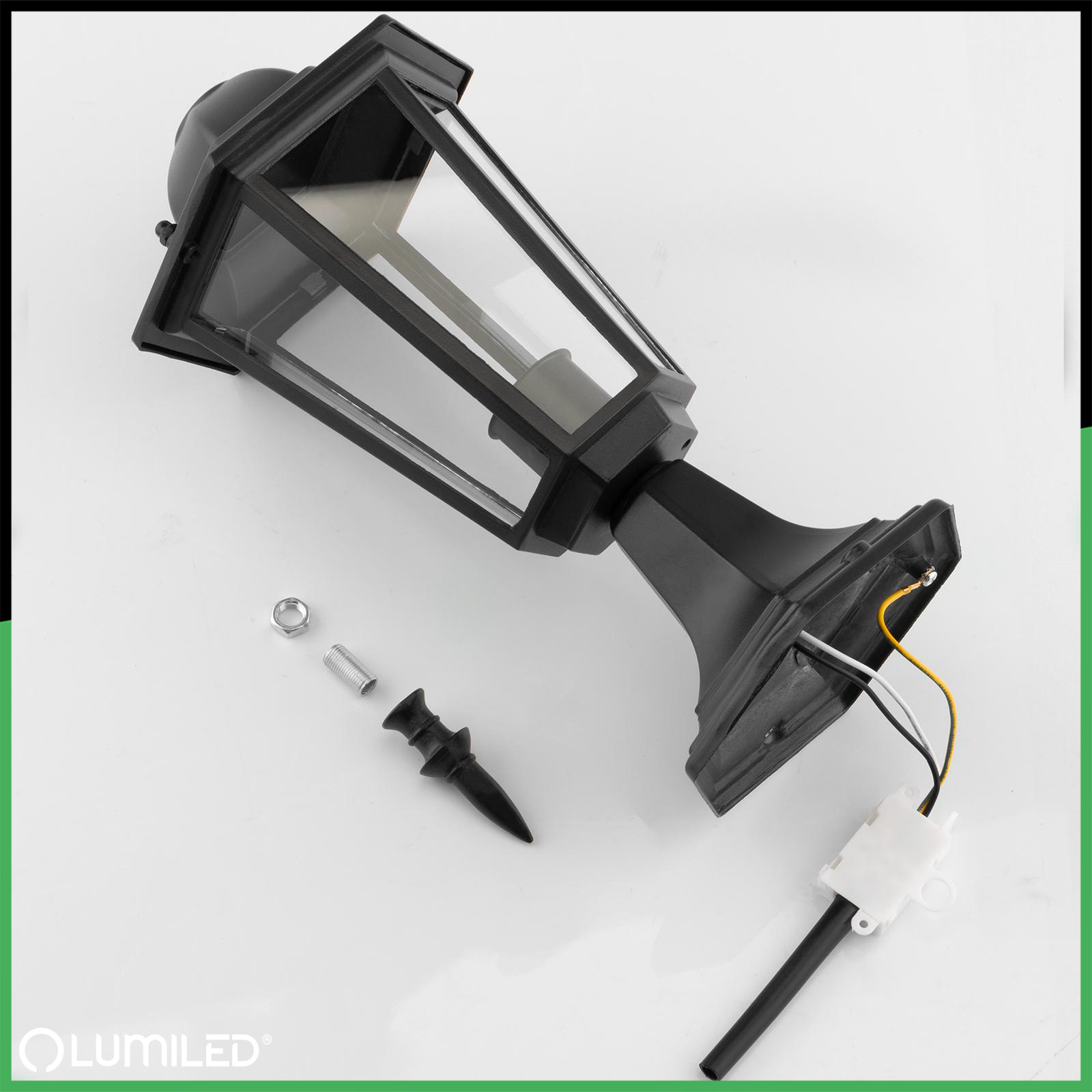 Lampa Ogrodowa Zewnętrzna E27 SŁUPEK LATARNIA 39cm Czarna BELLIS LUMILED - skład produktu