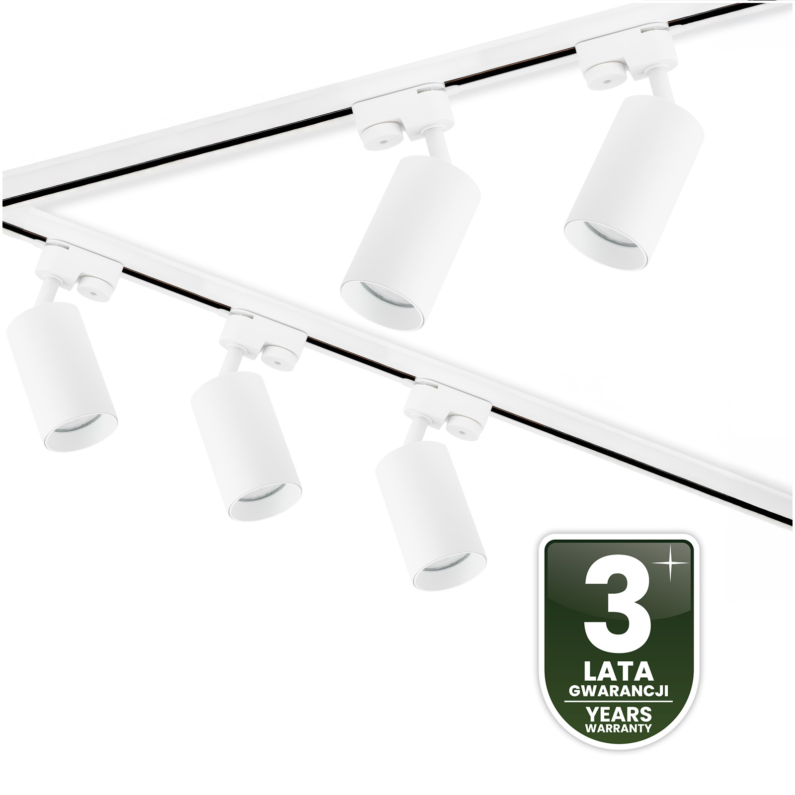 Zestaw Szyna Oświetleniowa Szynoprzewód 3m + 5x Reflektor Szynowy SAGI GU10 Biały + Łącznik L LUMILED - czwarta cecha produktu