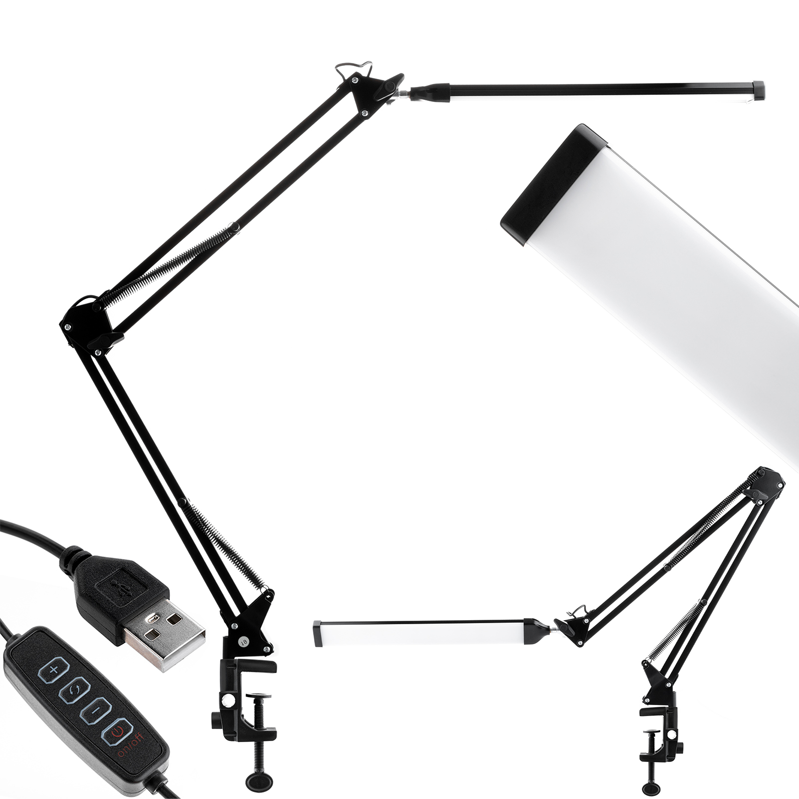 Lampka Biurkowa Kreślarska Stołowa LED 8W CCT USB Ściemnialna COSMI Czarna Lumiled - trzecia cecha produktu