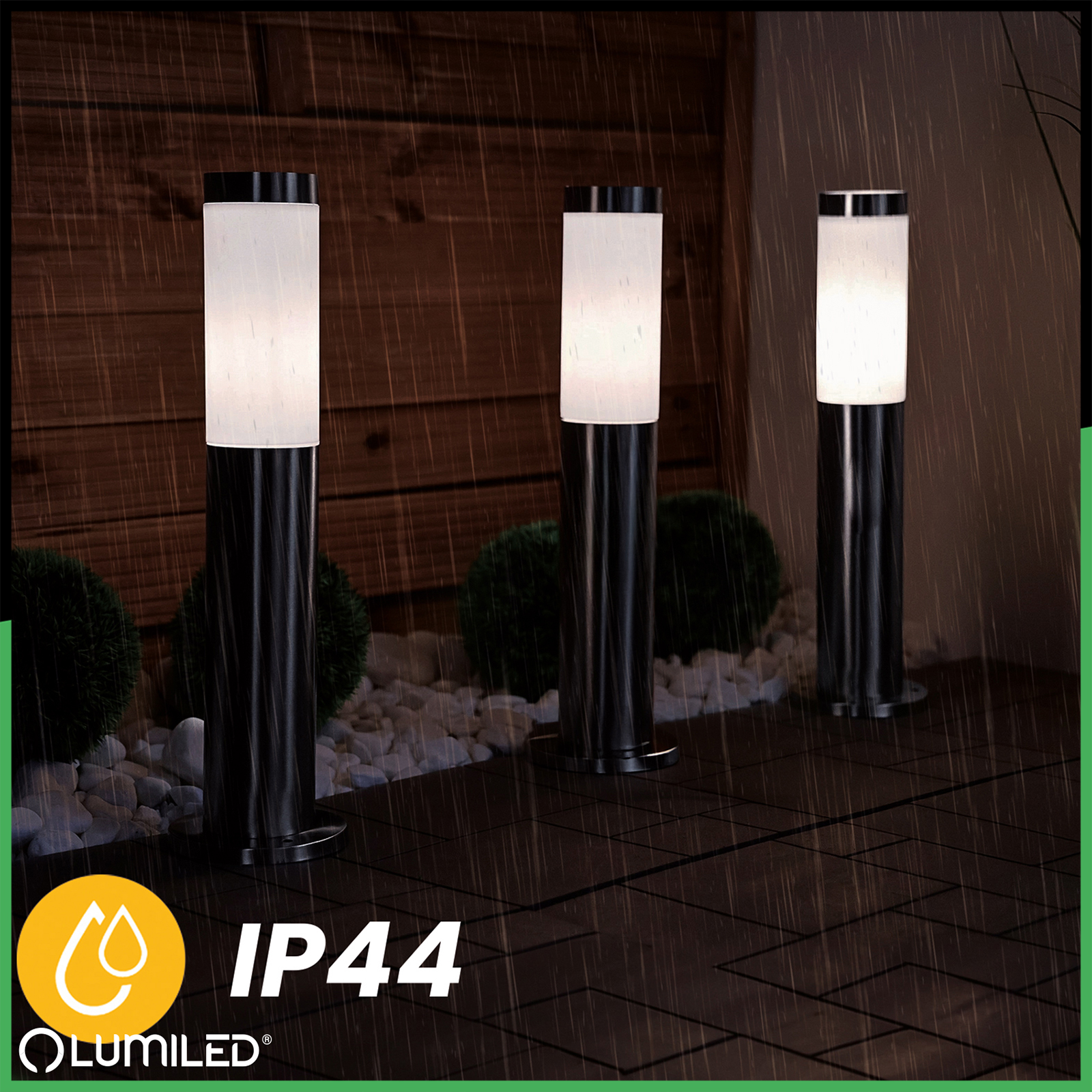 Lampa Ogrodowa Zewnętrzna E27 INOX SŁUPEK 45cm Lilium LUMILED - trzecia cecha produktu