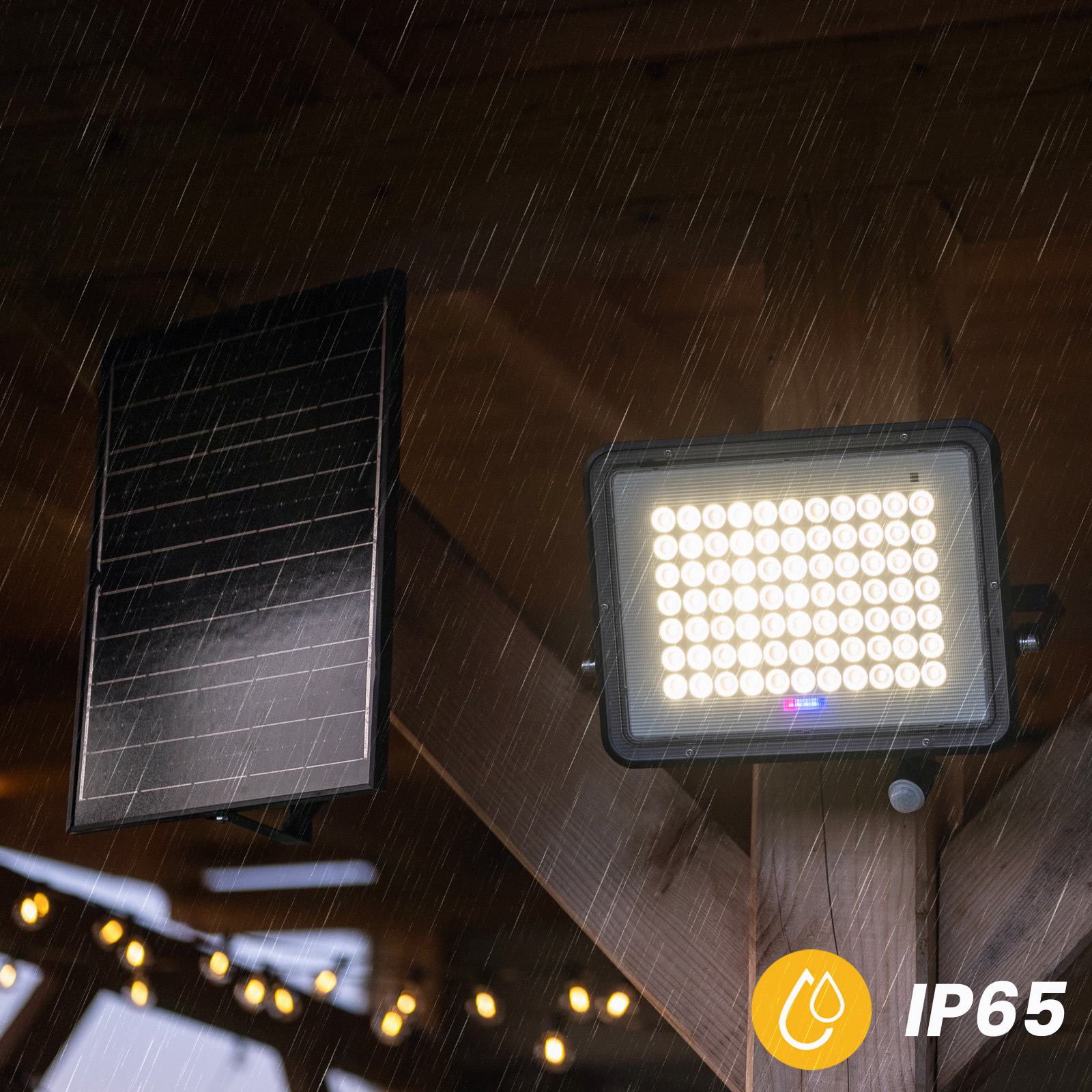 Naświetlacz Solarny LED Halogen 300W Lampa Ogrodowa 4000K IP65 Czujnik Ruchu PIR + Pilot FULGOR LUMILED - druga cecha produktu