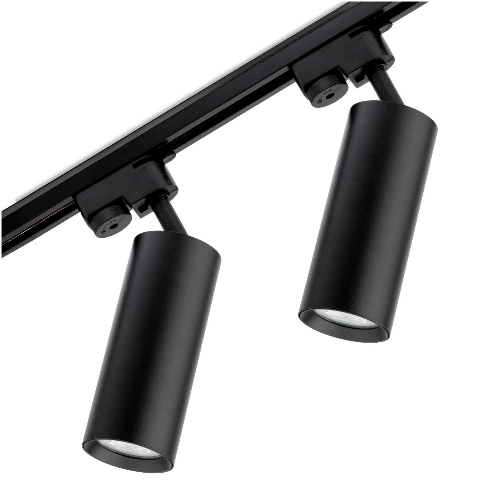 Zestaw Szyna Oświetleniowa Szynoprzewód 1 m + 2x Reflektor Szynowy RITI GU10 Czarny LUMILED - główne zdjęcie produktu
