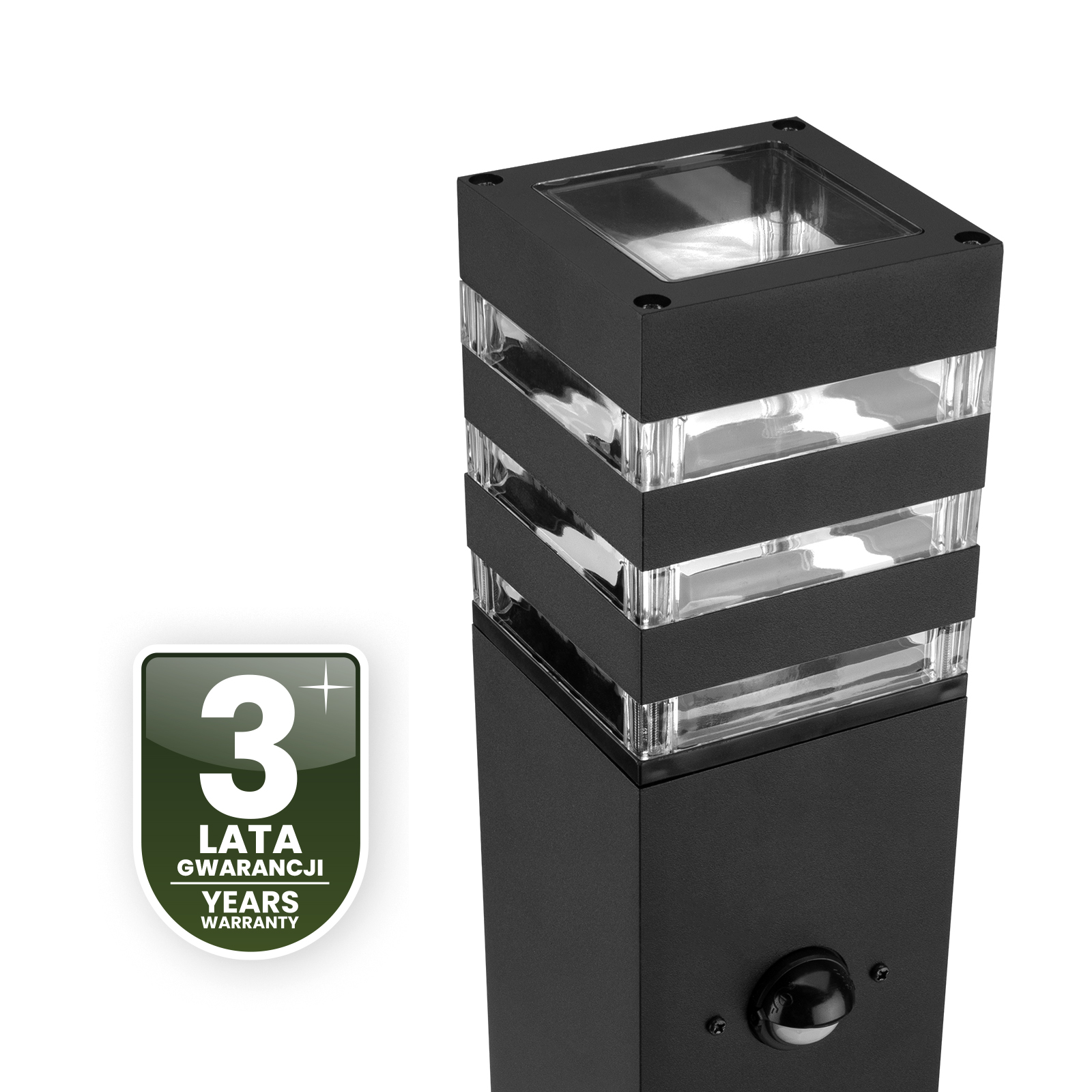 Lampa Ogrodowa Słupek Zewnętrzny Stojący E27 LED Czujnik Ruchu TAXUS 2 60cm LUMILED - czwarta cecha produktu