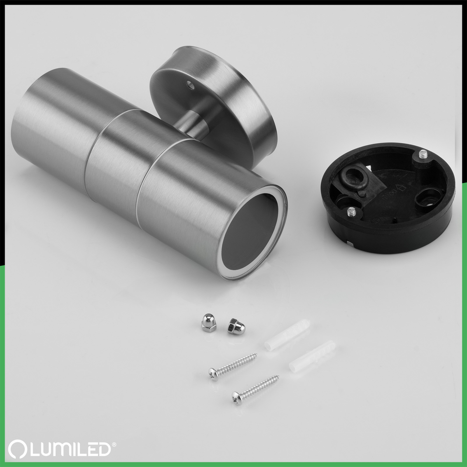 Kinkiet Ogrodowy Lampa Ścienna Elewacyjna góra dół LED GU10 IP44 ZINNIA INOX LUMILED - skład produktu