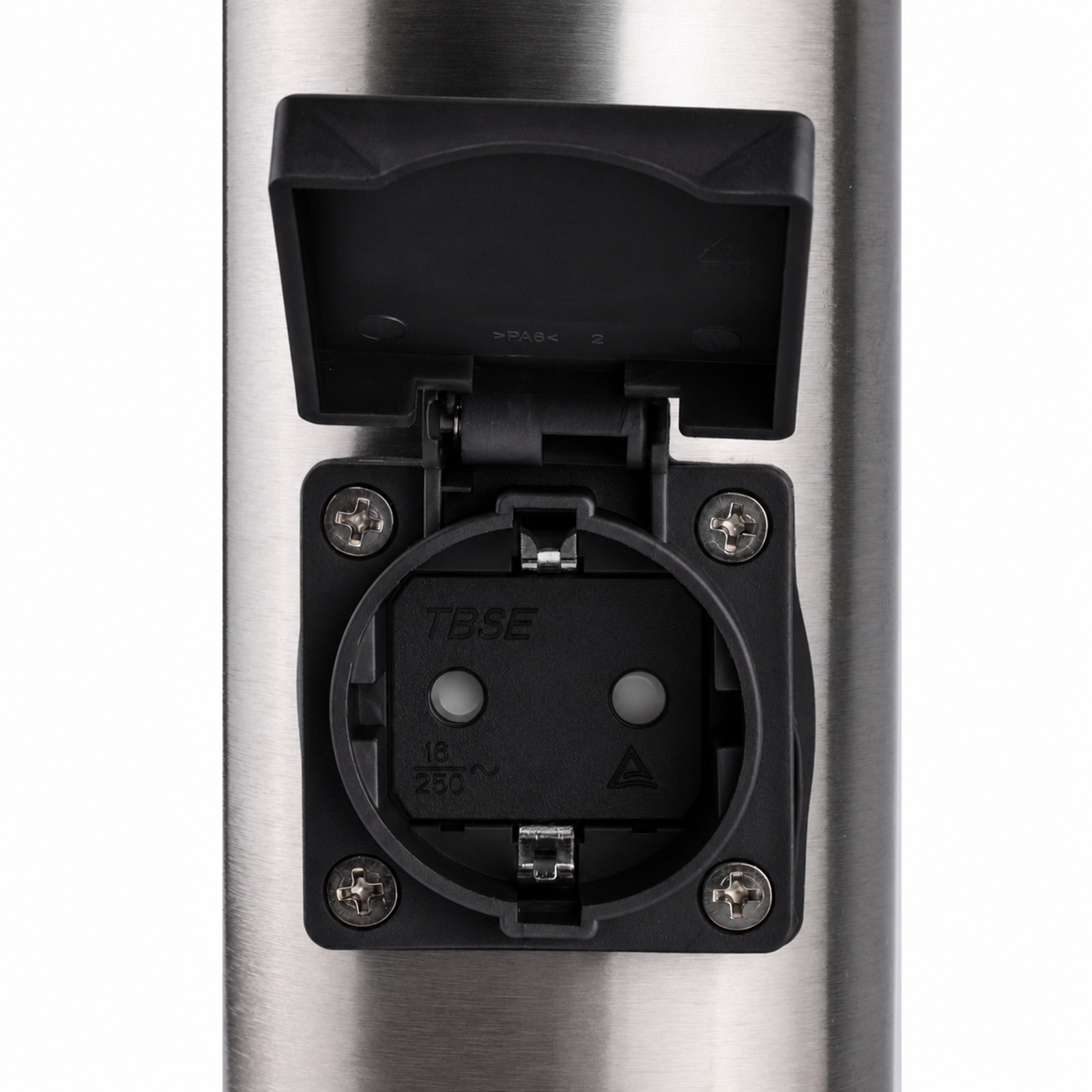 Lampa Ogrodowa Zewnętrzna E27 INOX SŁUPEK 45cm z Gniazdem 230V Lilium LUMILED - druga cecha produktu