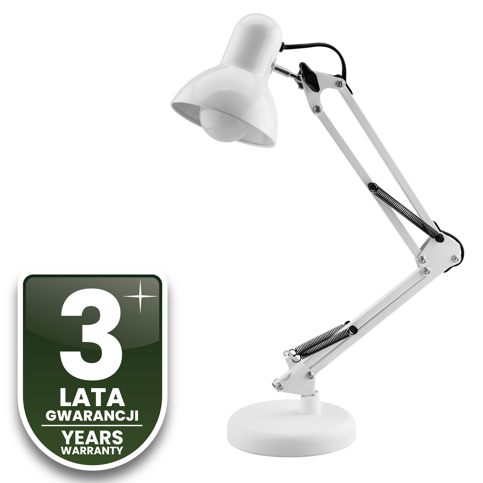 Lampka Biurkowa Kreślarska Stołowa E27 TOBI Biała Lumiled + uchwyt na blat - czwarta cecha produktu