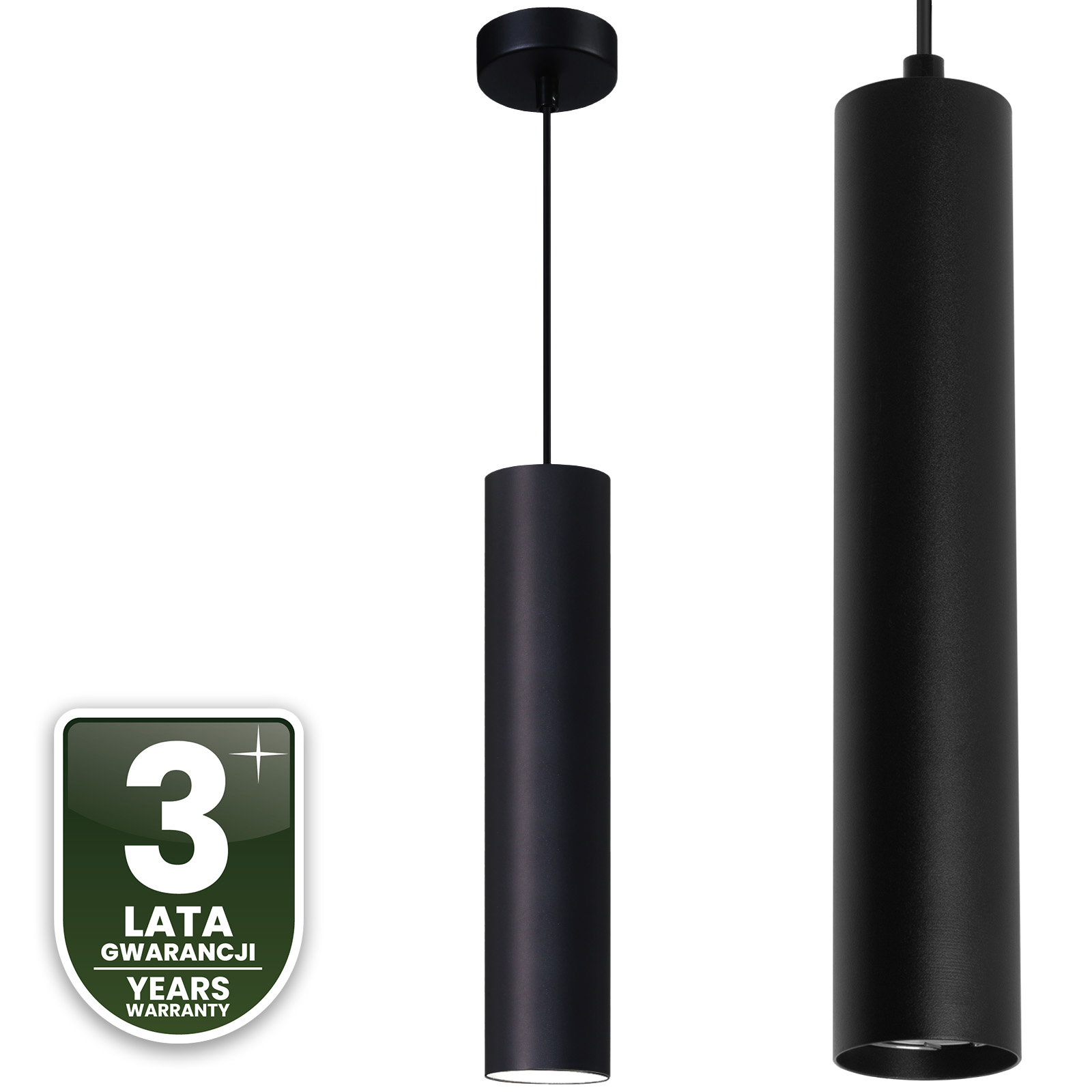 Lampa Wisząca Sufitowa Zwis 29cm Reflektor GU10 LED SOPLO Czarny LUMILED - czwarta cecha produktu