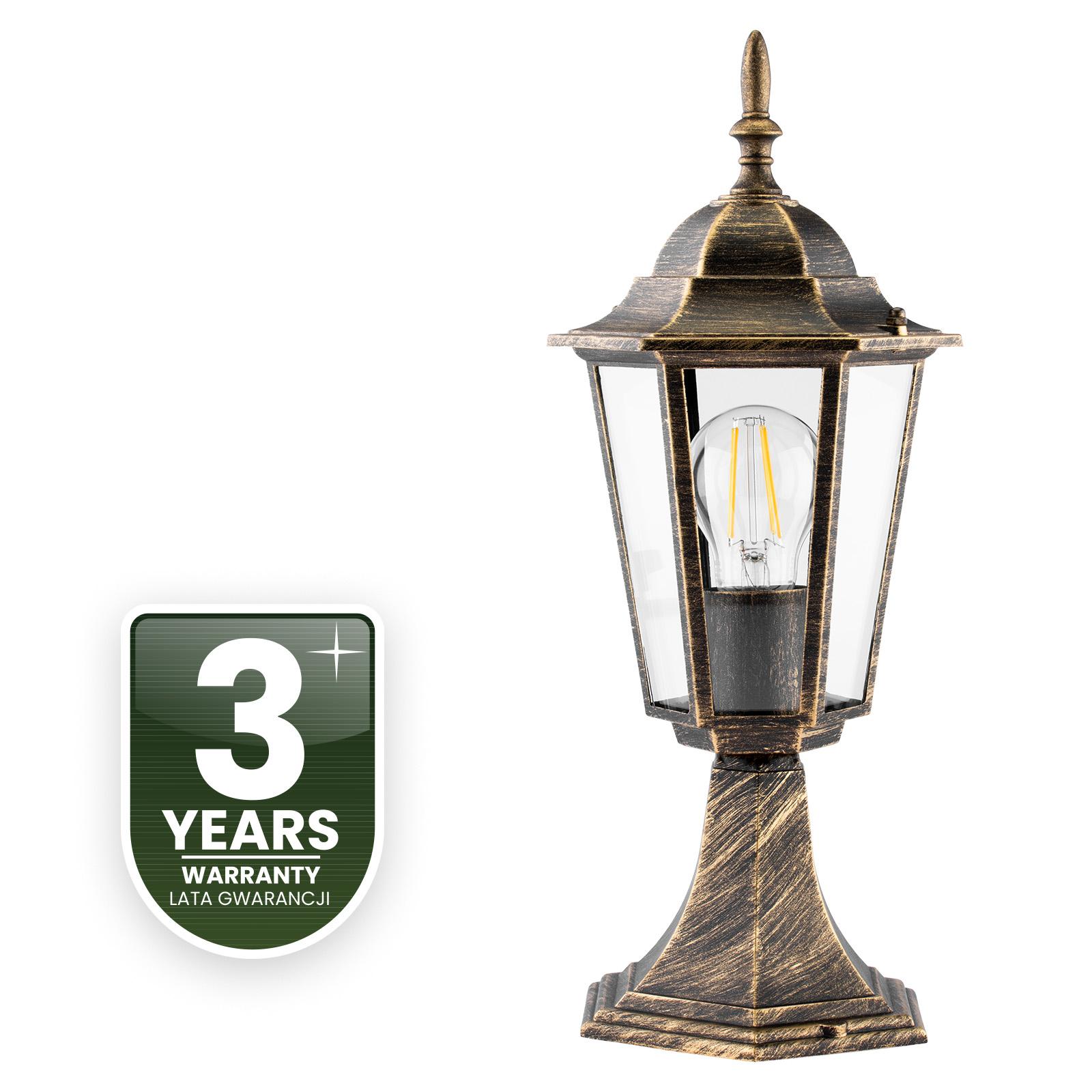 Lampa Ogrodowa Zewnętrzna E27 SŁUPEK LATARNIA 39cm Patyna BELLIS LUMILED - czwarta cecha produktu