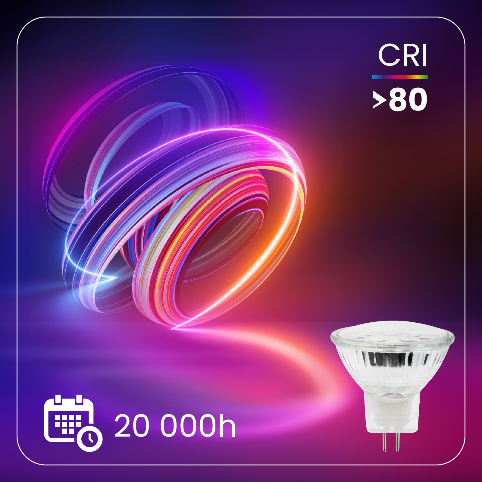 Żarówka LED GU4 Reflektor MR11 2,5W = 20W 220lm 3000K Ciepła 120° 12V LUMILED - druga cecha produktu