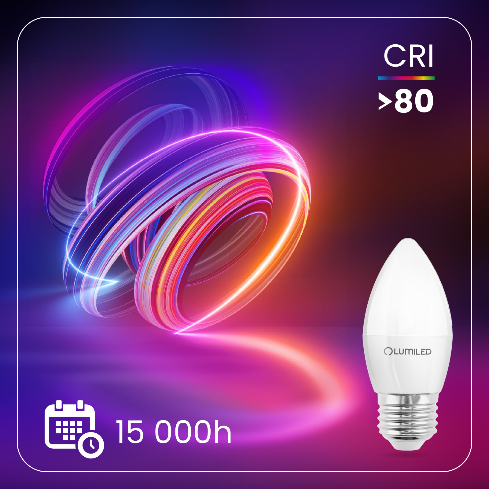Żarówka LED E27 Świeczka B35 5W = 40W 470lm 3000K Ciepła 180° LUMILED - druga cecha produktu