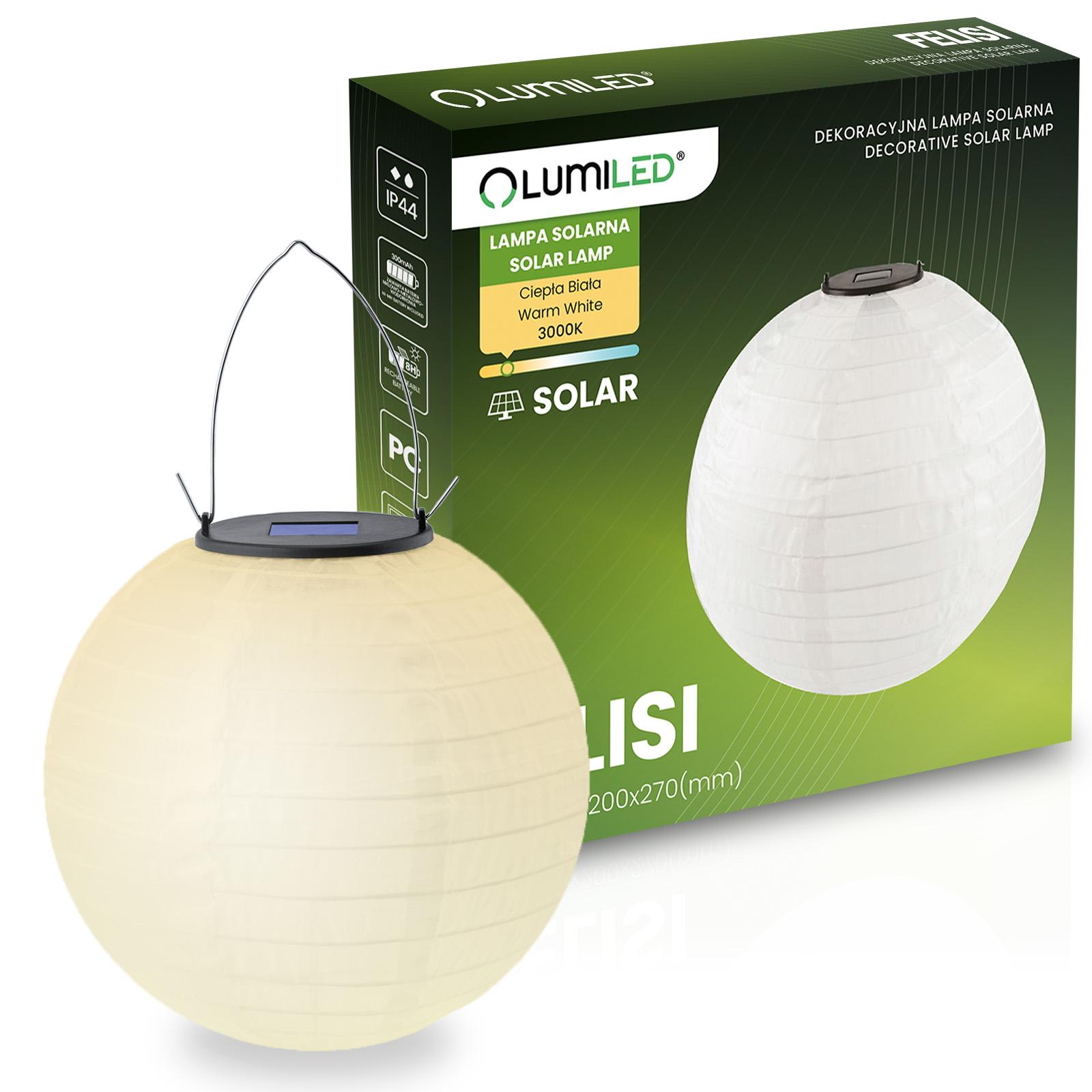 Lampa Solarna Ogrodowa LED FELISI Lampion Origami Latarenka 20cm LUMILED - główne zdjęcie produktu