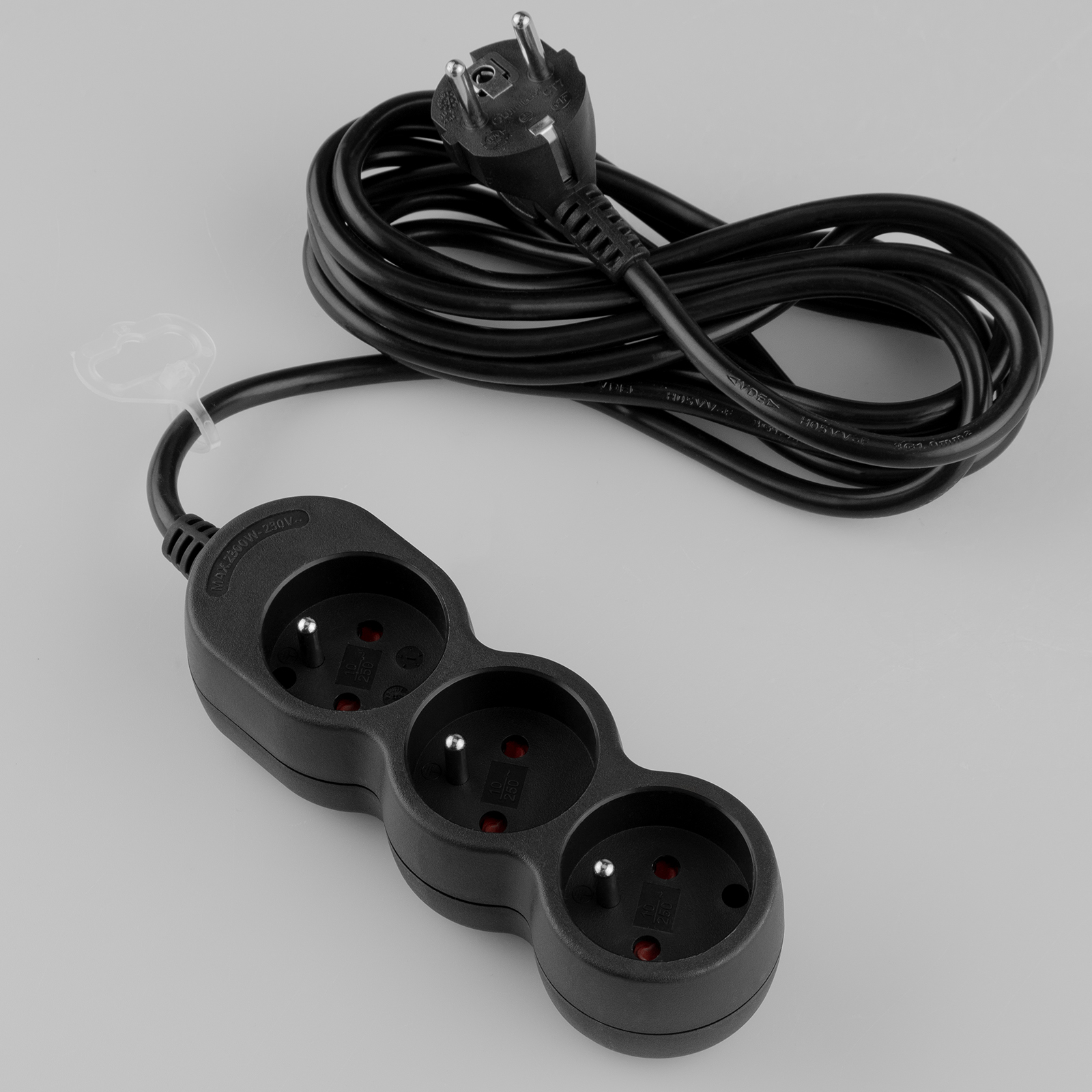 Przedłużacz Sieciowy Kabel z Uziemieniem Listwa Zasilająca 3 Gniazda 3m Czarny Sznur Lendo Lumiled - skład produktu