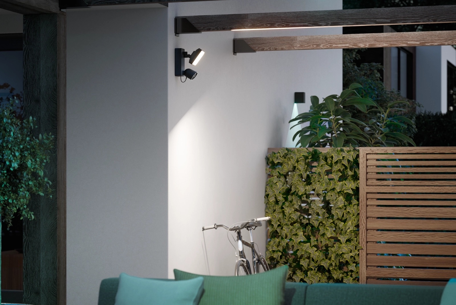 Naświetlacz LED Lampa 30.5W 2250lm IP44 White and Color Ambiance RGB + TW Czarna z Kamerą Zewnętrzną IP 1080p Full HD CMOS Inteligentna SMART Zigbee Secure Floodlight Camera Philips HUE - obszar zastosowań