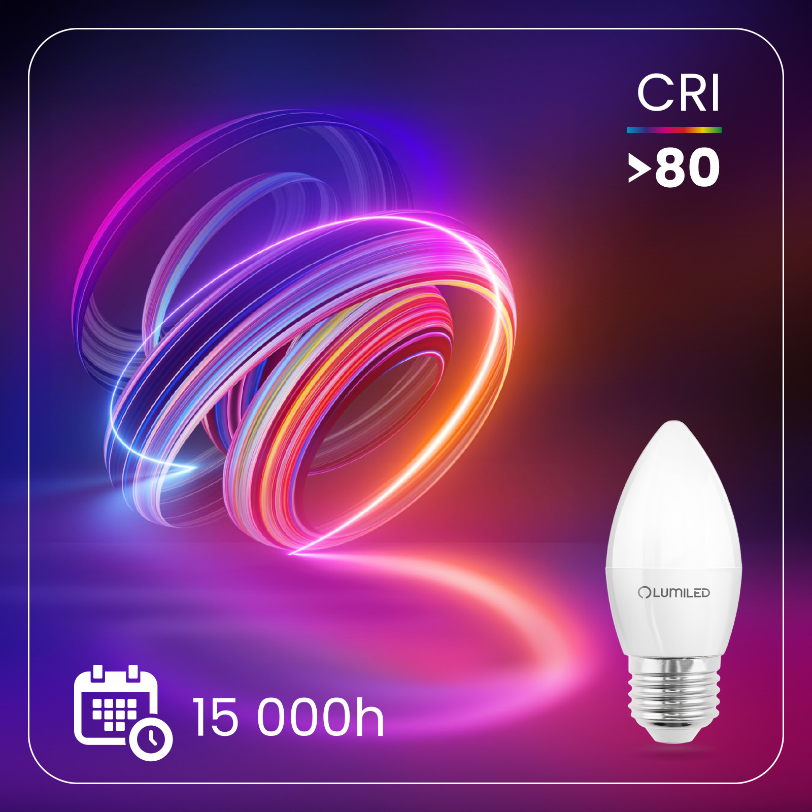Żarówka LED E27 Świeczka B35 5W = 40W 470lm 6500K Zimna 180° LUMILED - druga cecha produktu