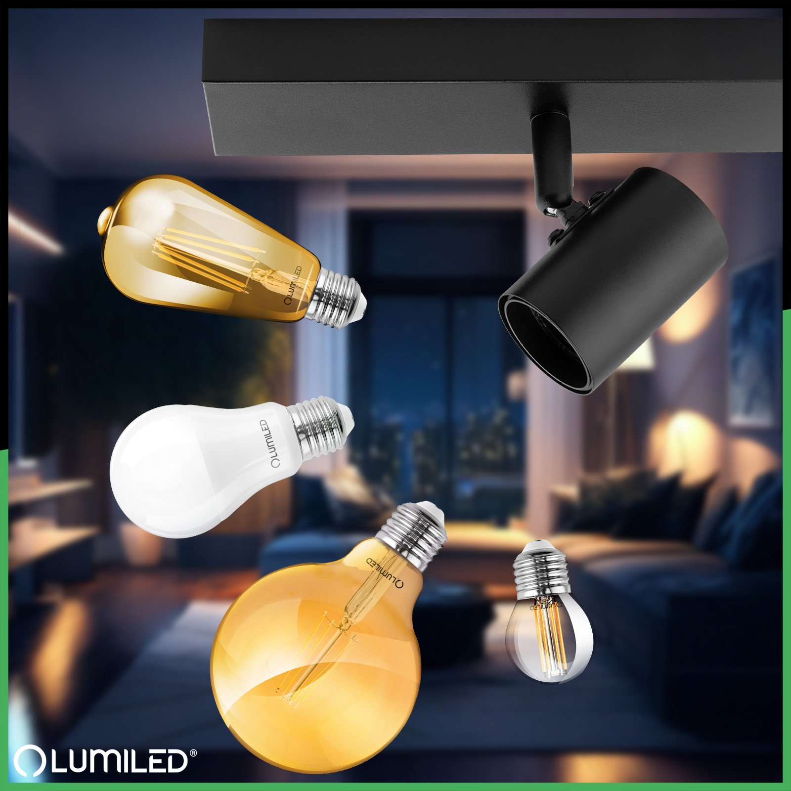 Lampa Sufitowa SPOT TUBA Reflektor Oprawa Halogenowa 4x E27 GLASA LUMILED - druga cecha produktu