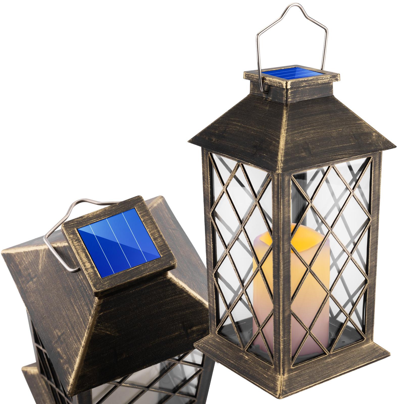 Lampa Solarna Ogrodowa LED Stojąca Latarnia LIRIO 2 IP44 Wisząca Patyna Latarenka LUMILED - główne zdjęcie produktu