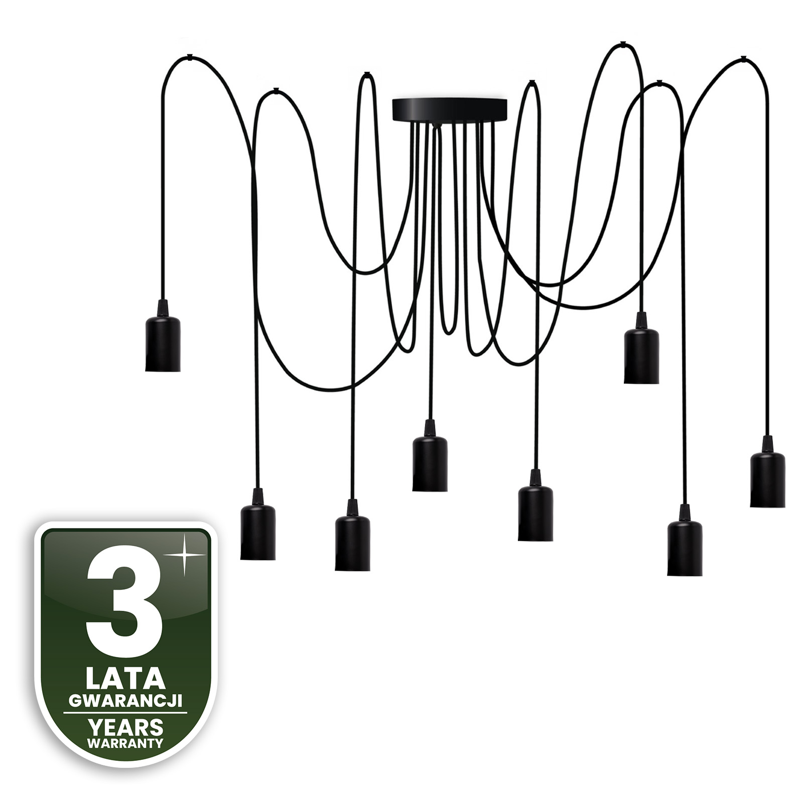 Lampa wisząca sufitowa ARANE PAJĄK 8 ramion do LED 8x E27 LUMILED - czwarta cecha produktu