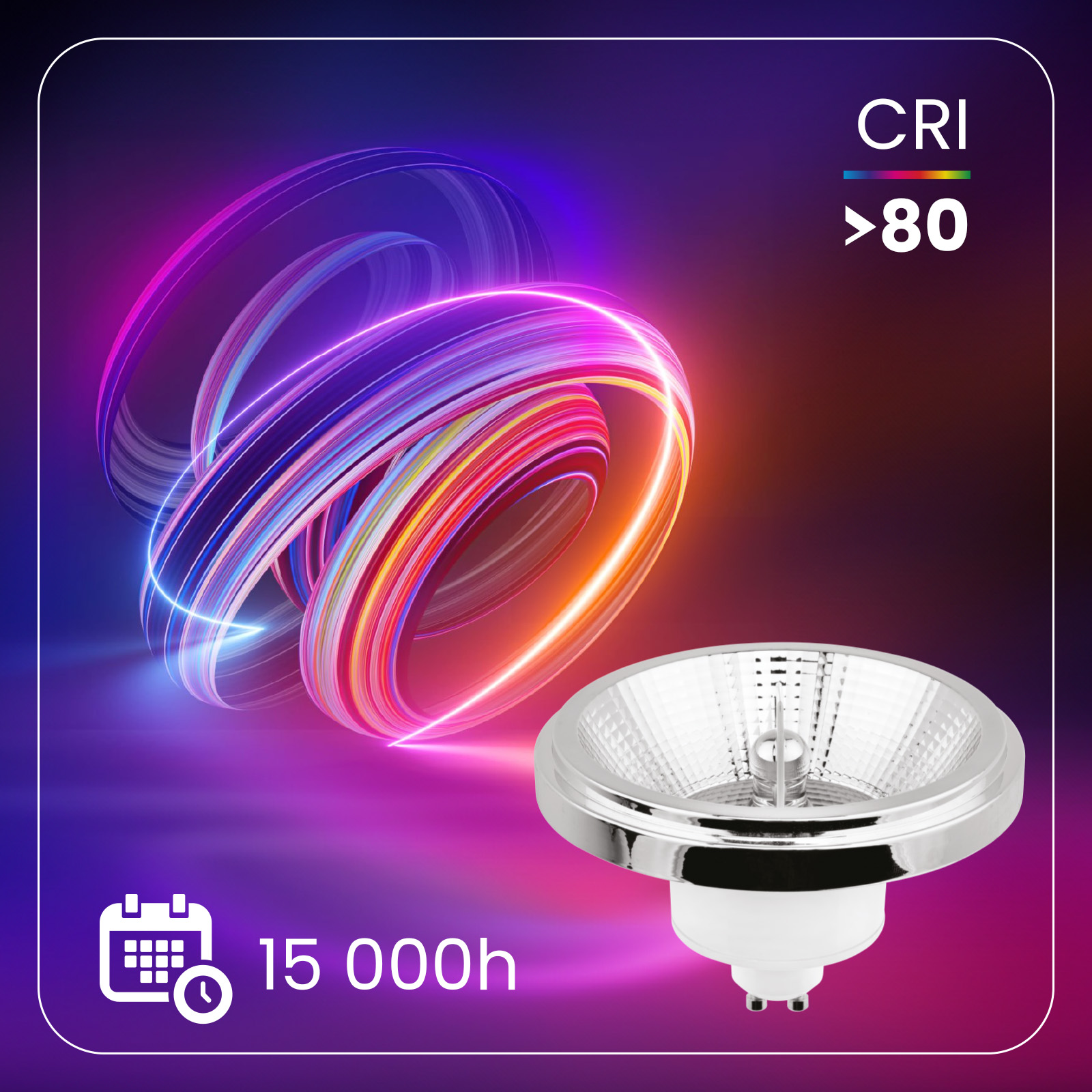 Żarówka LED GU10 Reflektor ES111 15W = 100W 1521lm 3000K Ciepła 24° Ściemnialna Srebrna LUMILED - druga cecha produktu