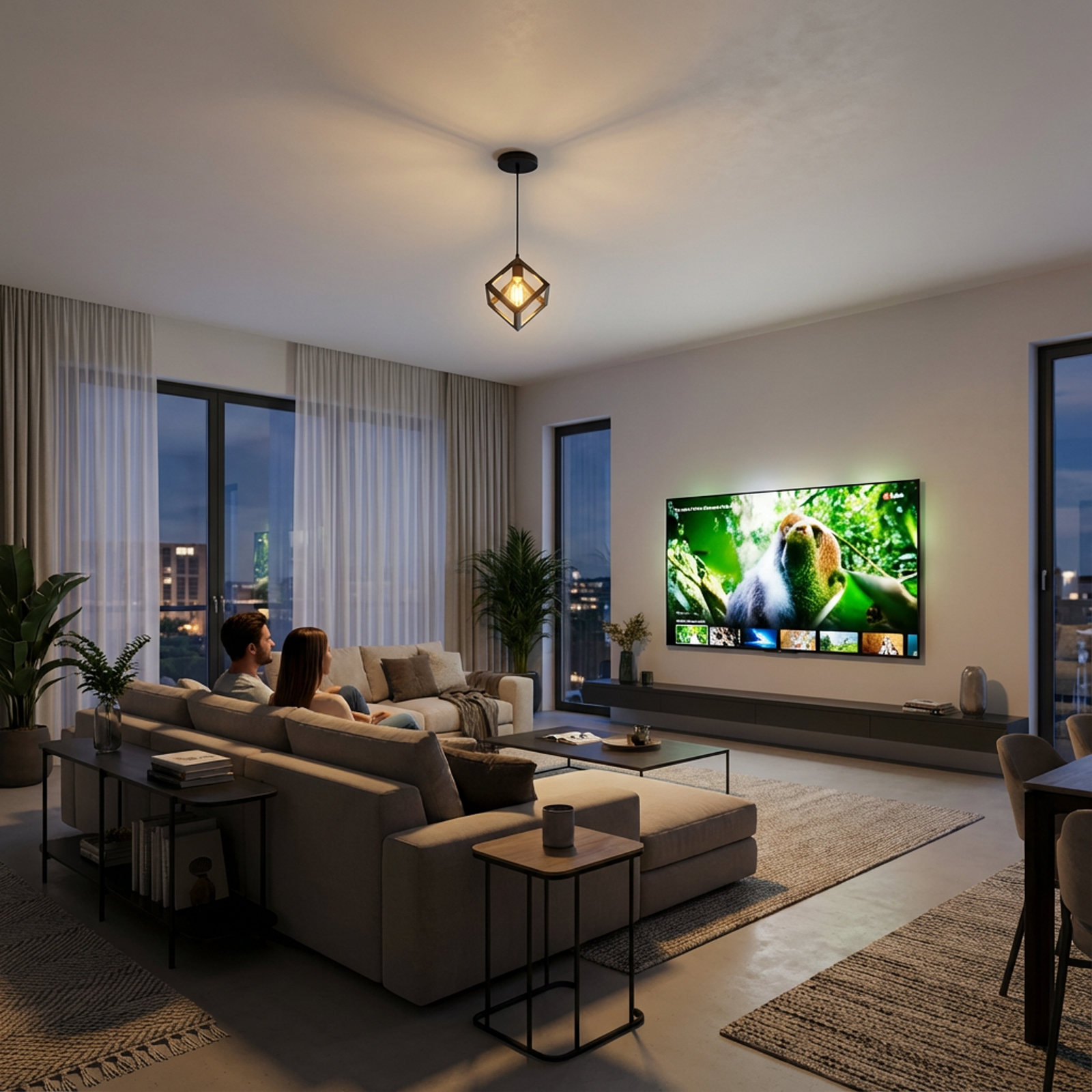 Lampa Wisząca Sufitowa Geometryczna Kwadrat Zwis LED E27 TALUS Czarna LUMILED - obszar zastosowań