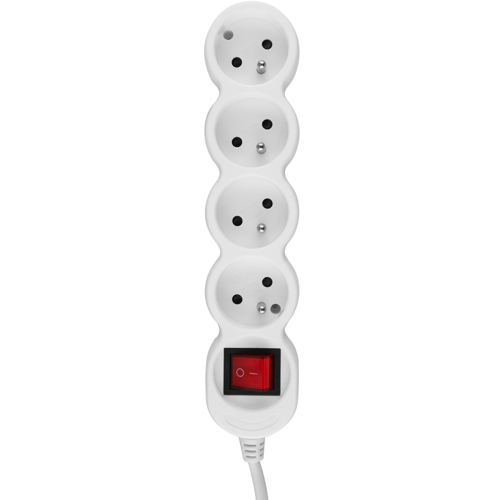 Przedłużacz Sieciowy Kabel z Uziemieniem Listwa Zasilająca 4 Gniazda 1.5m Włącznik ON/OFF Biały Sznur Lendo Lumiled - trzecia cecha produktu