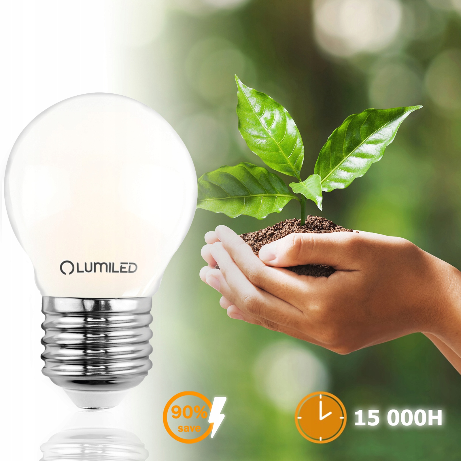 Żarówka LED E27 Kulka P45 7W = 60W 806lm 3000K Ciepła 360° FILAMENT LUMILED - druga cecha produktu