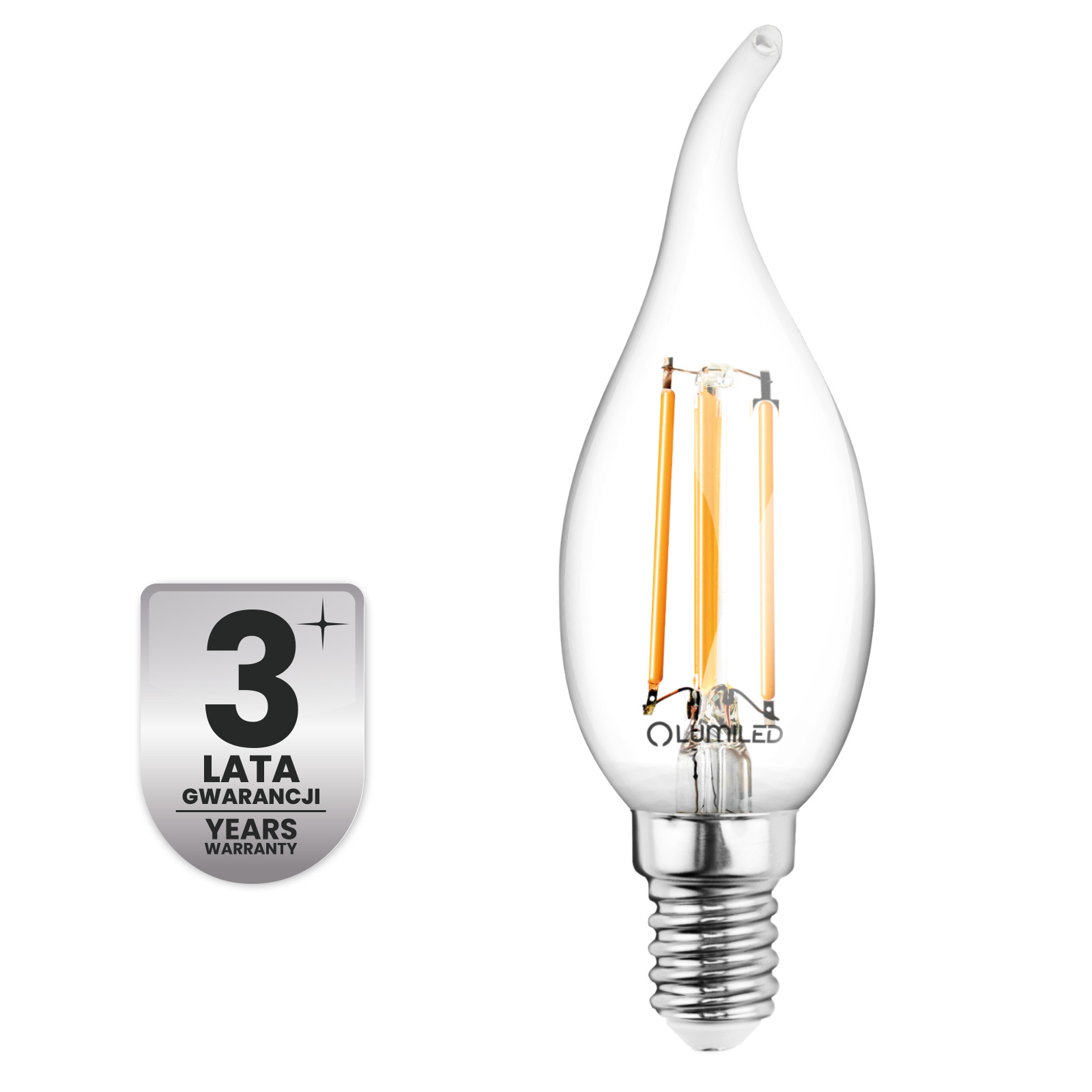 6x Żarówka LED E14 Świeczka BA35 2,2W 470lm = 40W 4000K Neutralna 360° Filament KLASA A LUMILED - czwarta cecha produktu