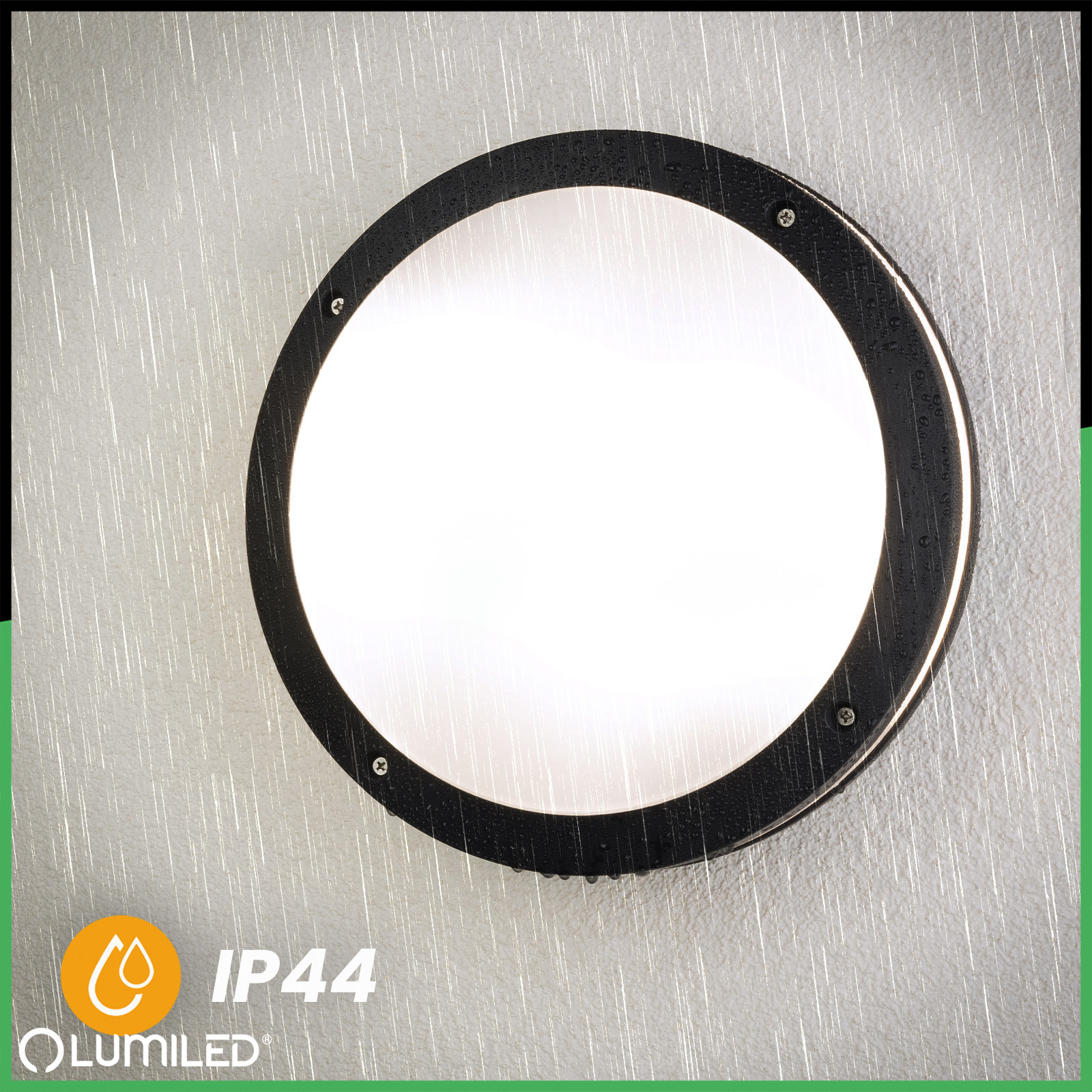 Lampa Ogrodowa Zewnętrzna Ścienna Kinkiet Elewacyjny do LED 2x E27 Okrągły LARIS LUMILED - pierwsza cecha produktu