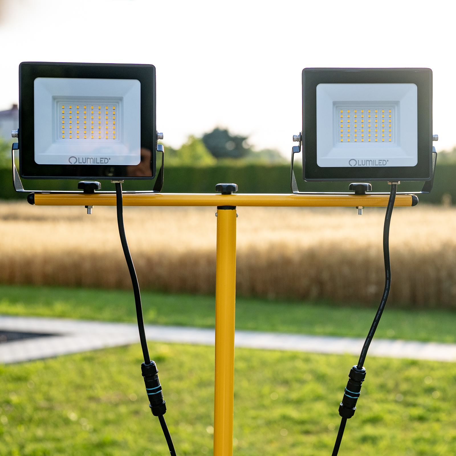 Naświetlacz LED Lampa 2x 50W Robocza Statyw Budowlany 6500K - pierwsza cecha produktu