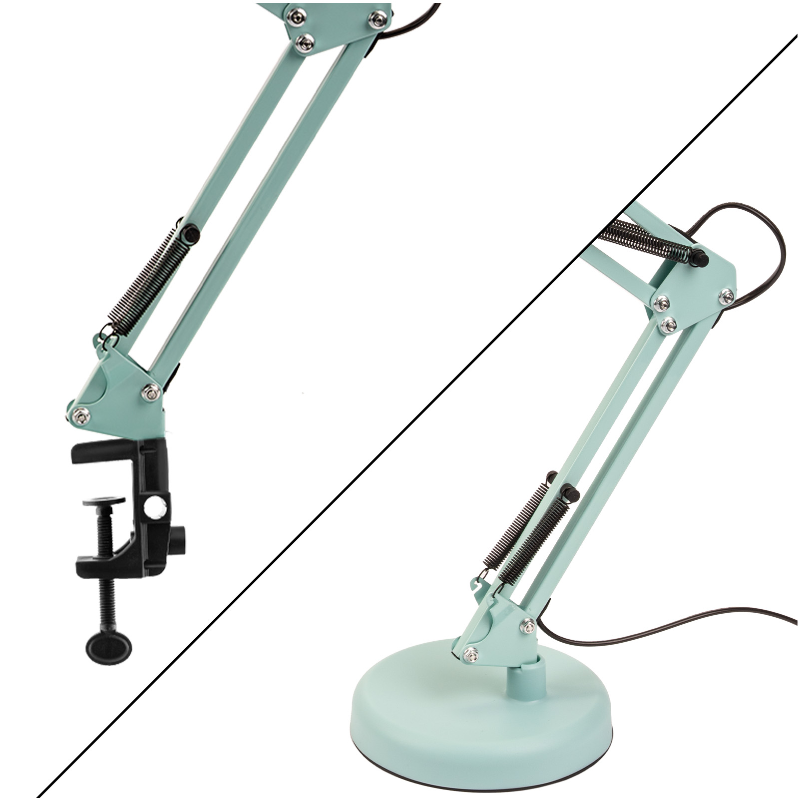 Lampka Biurkowa Kreślarska Stołowa E27 TOBI Pastelowa Niebieska Lumiled + uchwyt na blat - trzecia cecha produktu