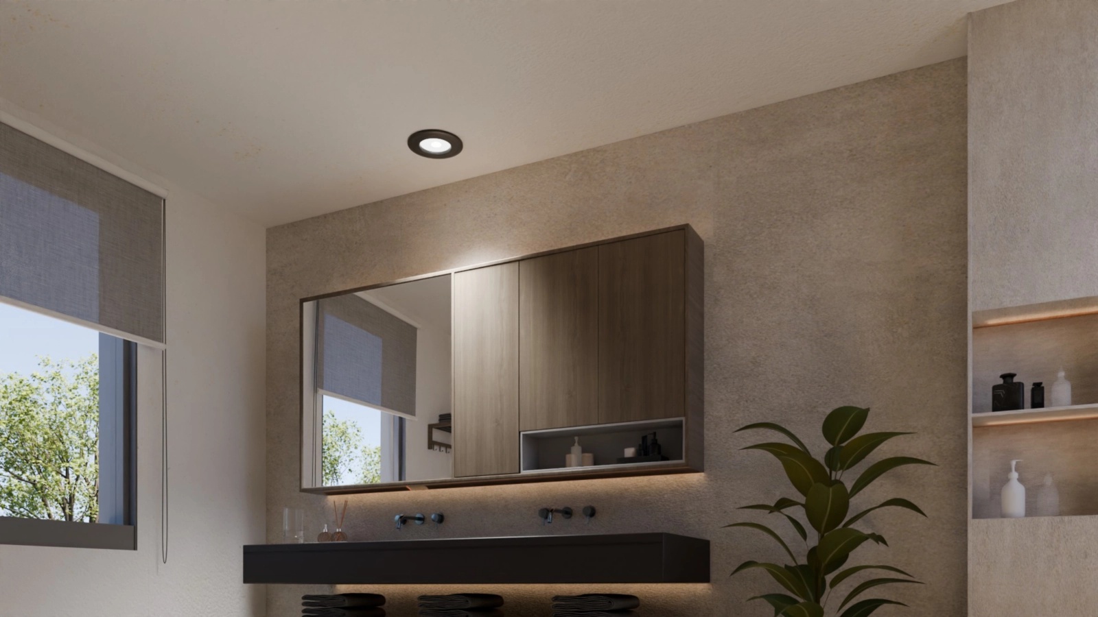 Panel LED Oprawa Podtynkowa Wpuszczana 8.3W 1000lm IP44 White and Color Ambiance RGB + TW Czarna Inteligentna SMART Zigbee Bluetooth Slim Downlights Philips HUE - obszar zastosowań