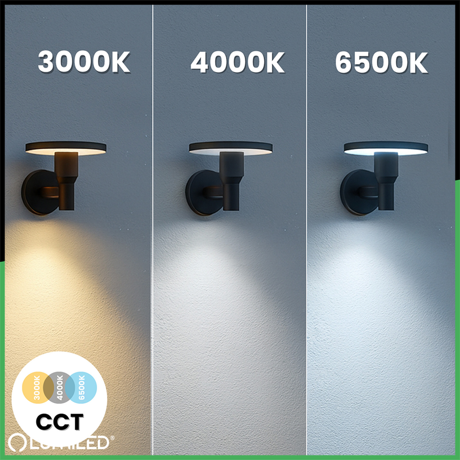 Lampa Ogrodowa Zewnętrzna Kinkiet Elewacyjny CCT LED 12W 3000-6500K IP65 CORTUS LUMILED - pierwsza cecha produktu