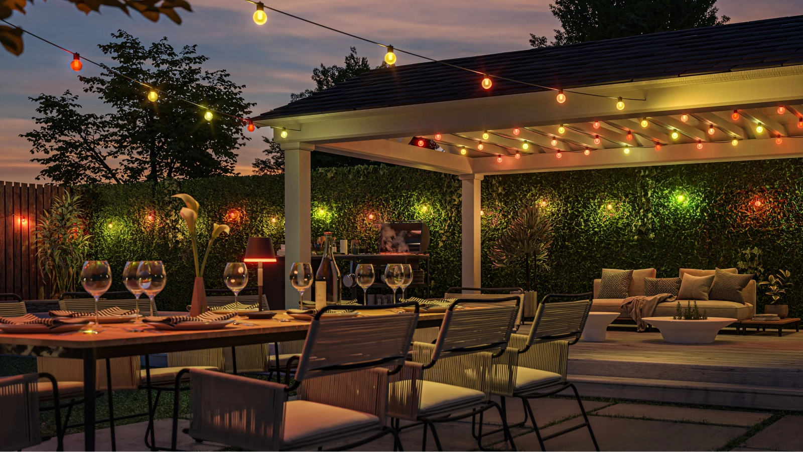 Girlanda Ogrodowa Zewnętrzna 21m IP65 30LED RGB SMART Inteligentna Bluetooth ZigBee White and Color Ambiance Festavia Philips HUE - pierwsza cecha produktu
