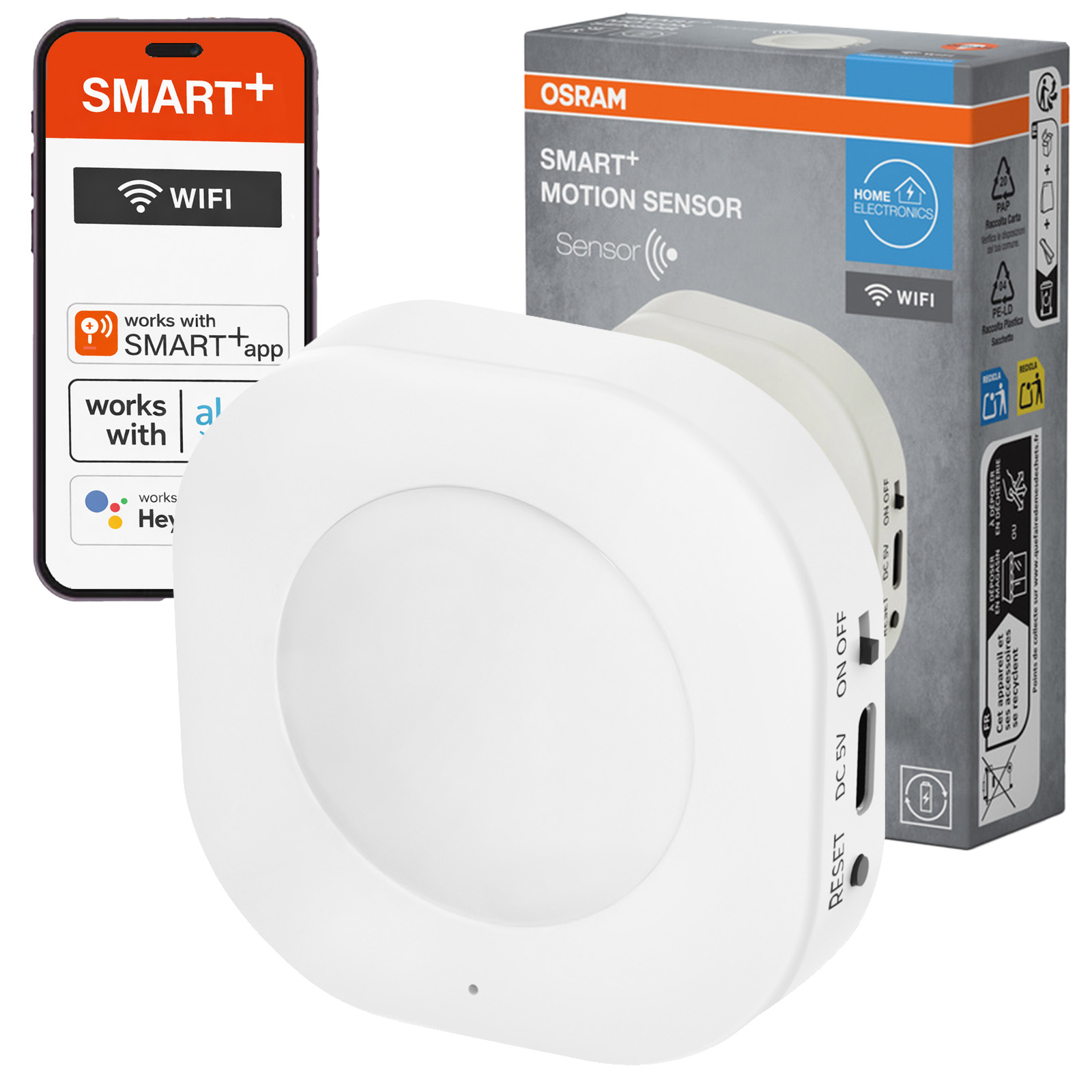Czujnik Ruchu Sensor Bezprzewodowy Bateryjny Natynkowy SMART WiFi OSRAM - główne zdjęcie produktu