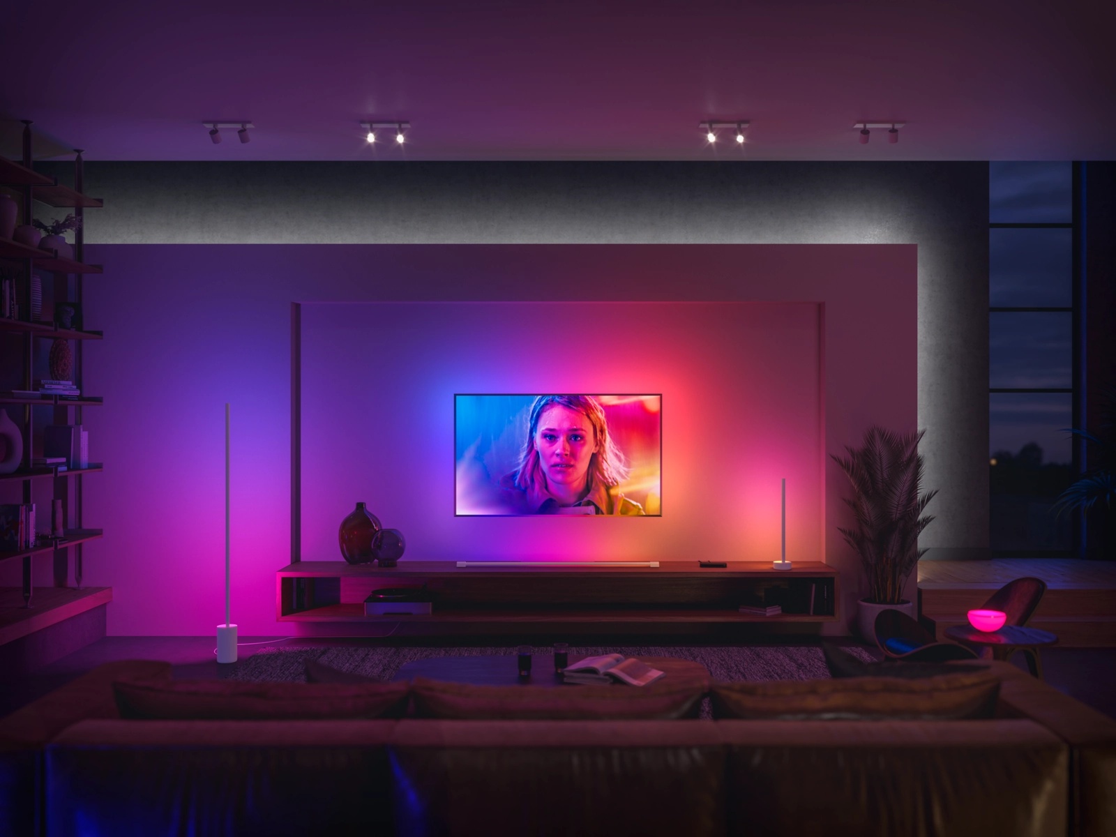 Lampka Biurkowa LED Stołowa Nocna Gradient 11.8W 1040lm IP20 White and Color Ambiance RGB + TW Biała 55cm Inteligentna SMART Zigbee Bluetooth Signe Philips HUE - druga cecha produktu