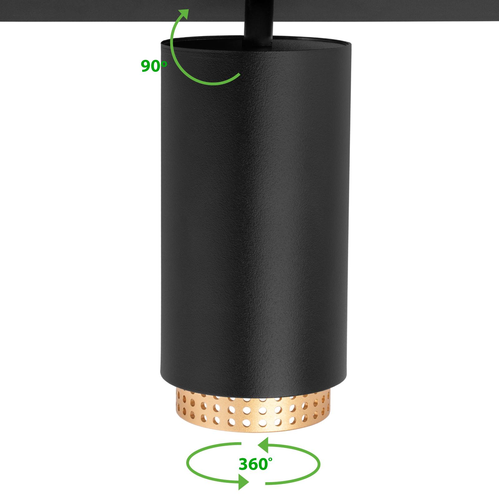 Lampa Sufitowa Reflektor LED 2x GU10 Tuba Spot ELIGIS Czarny LUMILED - pierwsza cecha produktu