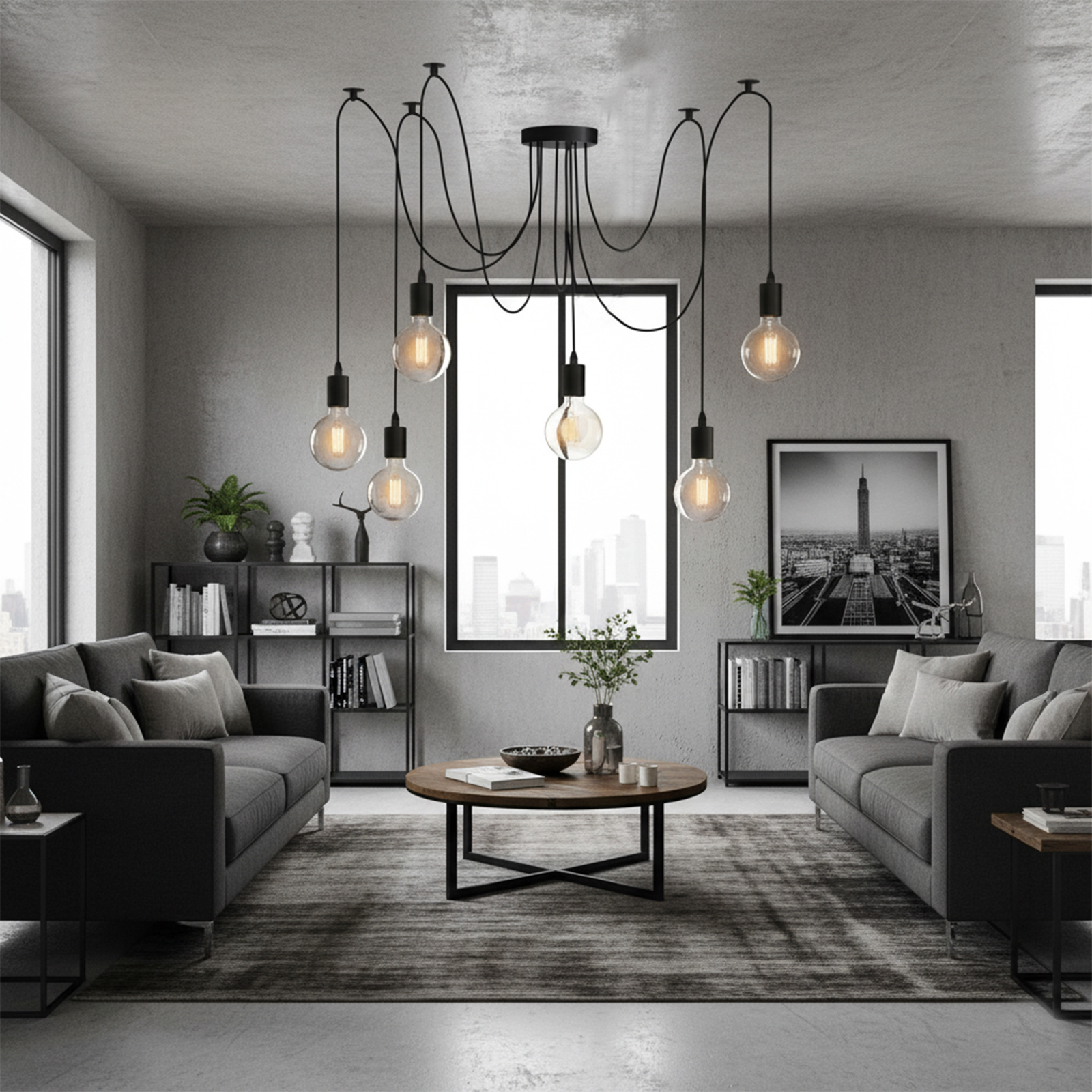 Lampa wisząca sufitowa ARANE PAJĄK 6 ramion do LED 6x E27 LUMILED - obszar zastosowań