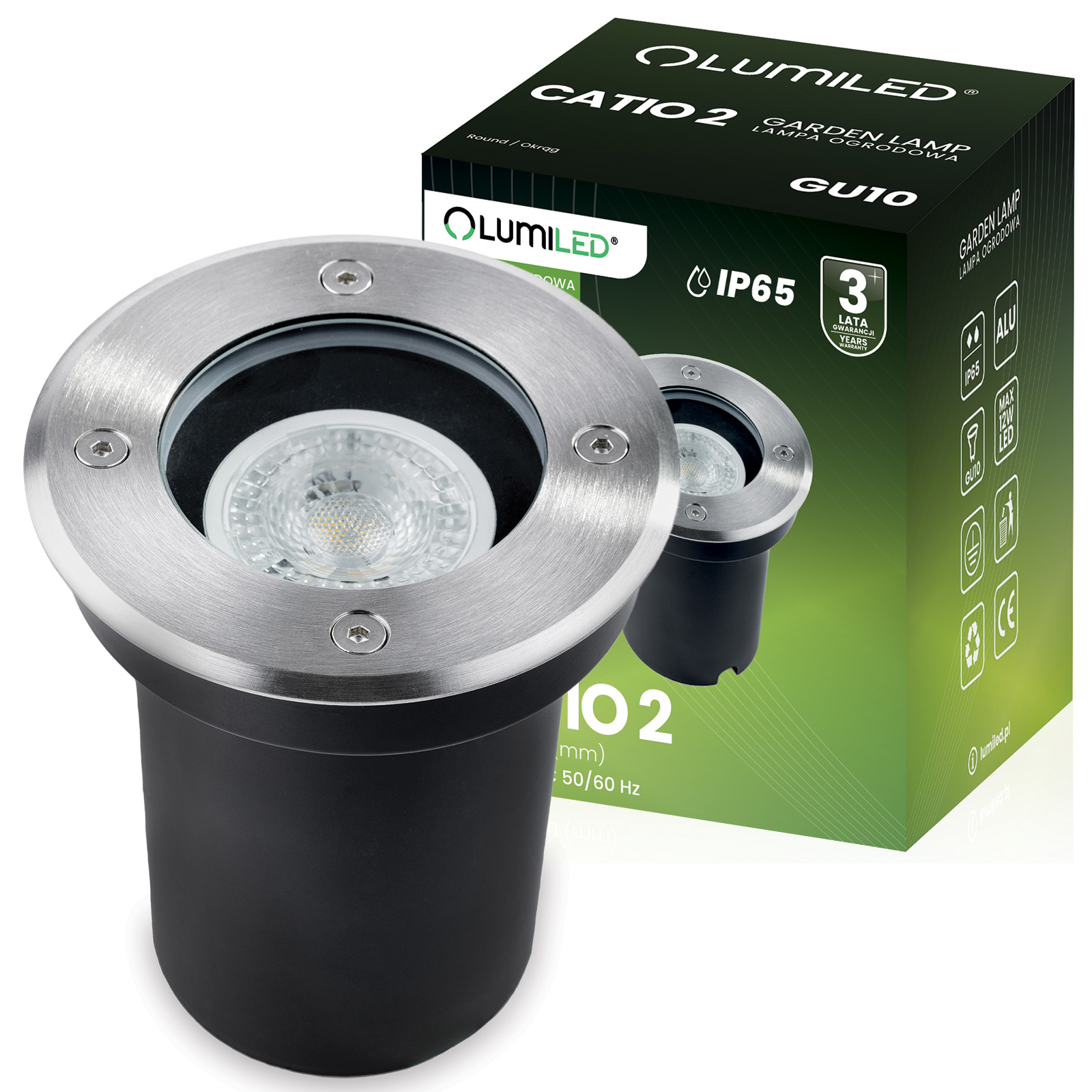 Oprawa Najazdowa Lampa Dogruntowa Wpuszczana GU10 IP65 IK09 Okrągła CATIO 2 LUMILED - główne zdjęcie produktu
