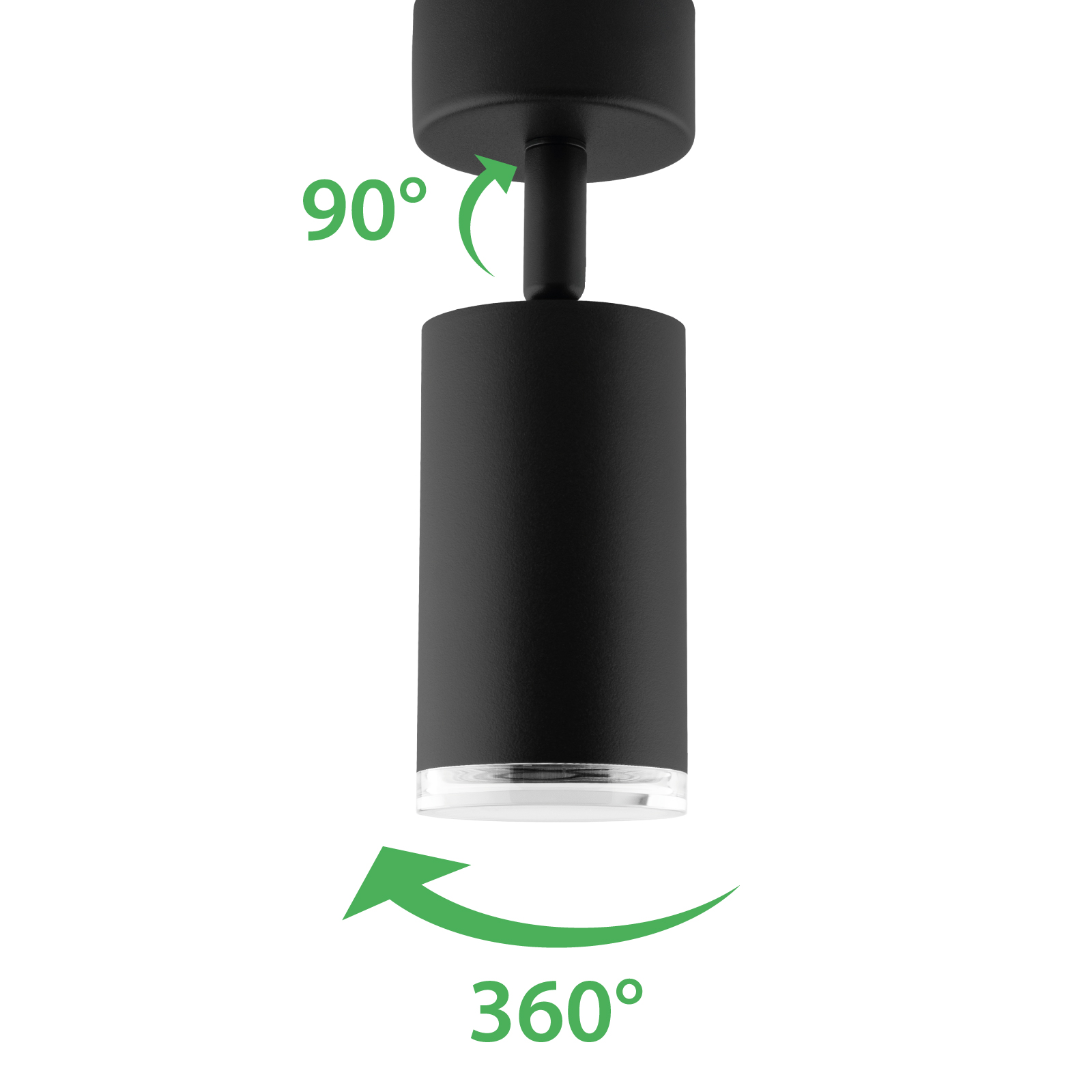 Kinkiet Ścienny Lampa Sufitowa Reflektor LED Spot GU10 IP44 ADERO Czarna Lumiled - trzecia cecha produktu