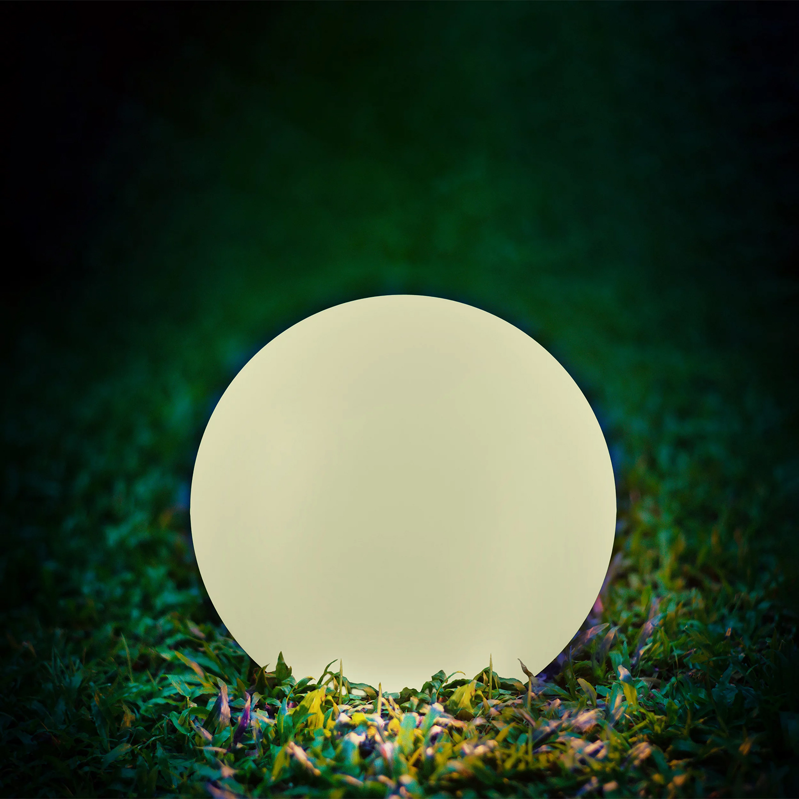 Lampa Solarna Ogrodowa LED ATRIS Wbijana Naziemna Biała Kula 30cm RGB LUMILED - druga cecha produktu