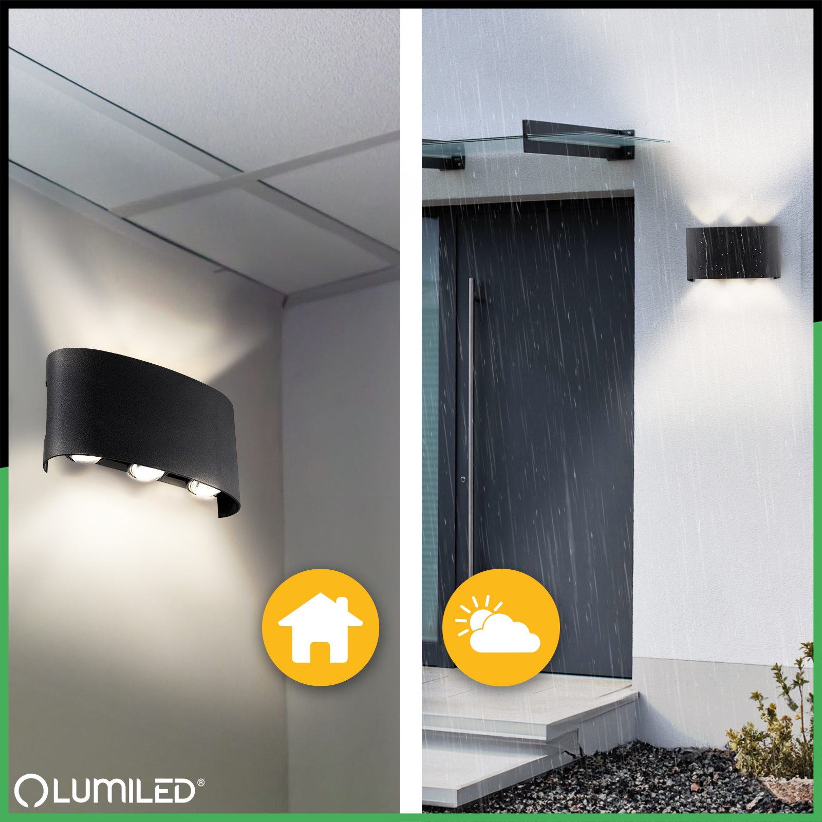 Lampa Ogrodowa Zewnętrzna Kinkiet Elewacyjny 6W LED IP54 Góra Dół KELSA LUMILED - druga cecha produktu