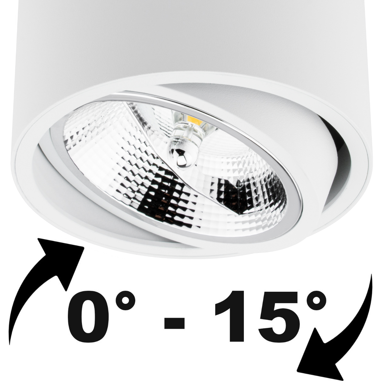 Oprawa Natynkowa HALOGENOWA 15W Spot Tuba Ruchoma Biała Żarówka LED GU10 ES111 COB 3000K LUMILED - pierwsza cecha produktu