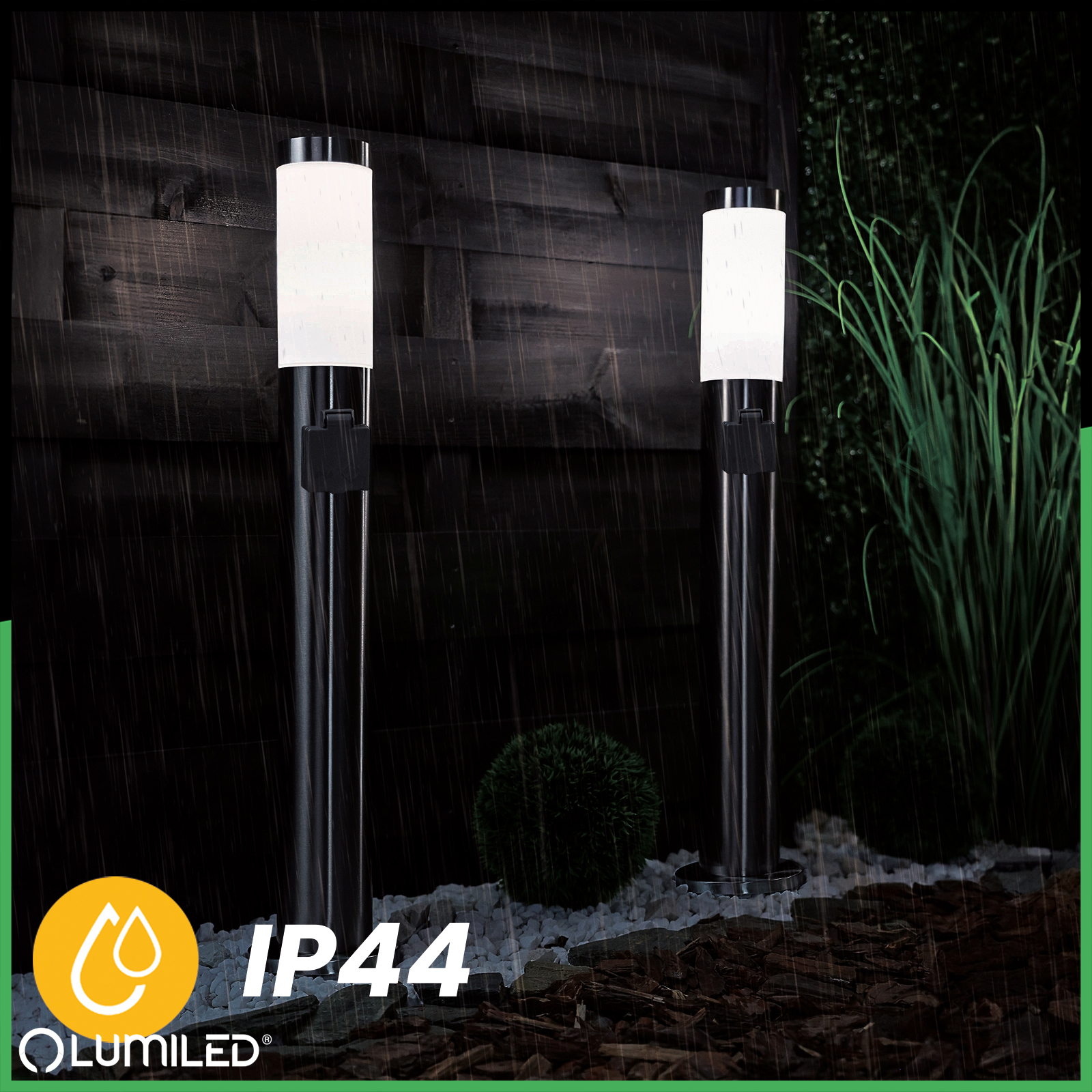 Lampa Ogrodowa Zewnętrzna E27 INOX SŁUPEK 65cm z Gniazdem 230V Lilium LUMILED - trzecia cecha produktu