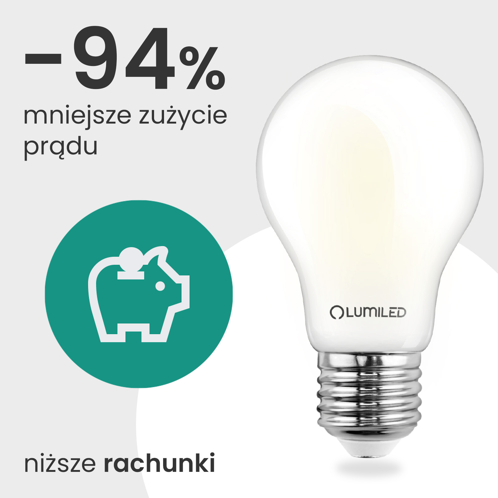 6x Żarówka LED E27 A60 3,8W 840lm = 60W 2700K Ciepła 360° Filament KLASA A LUMILED - pierwsza cecha produktu