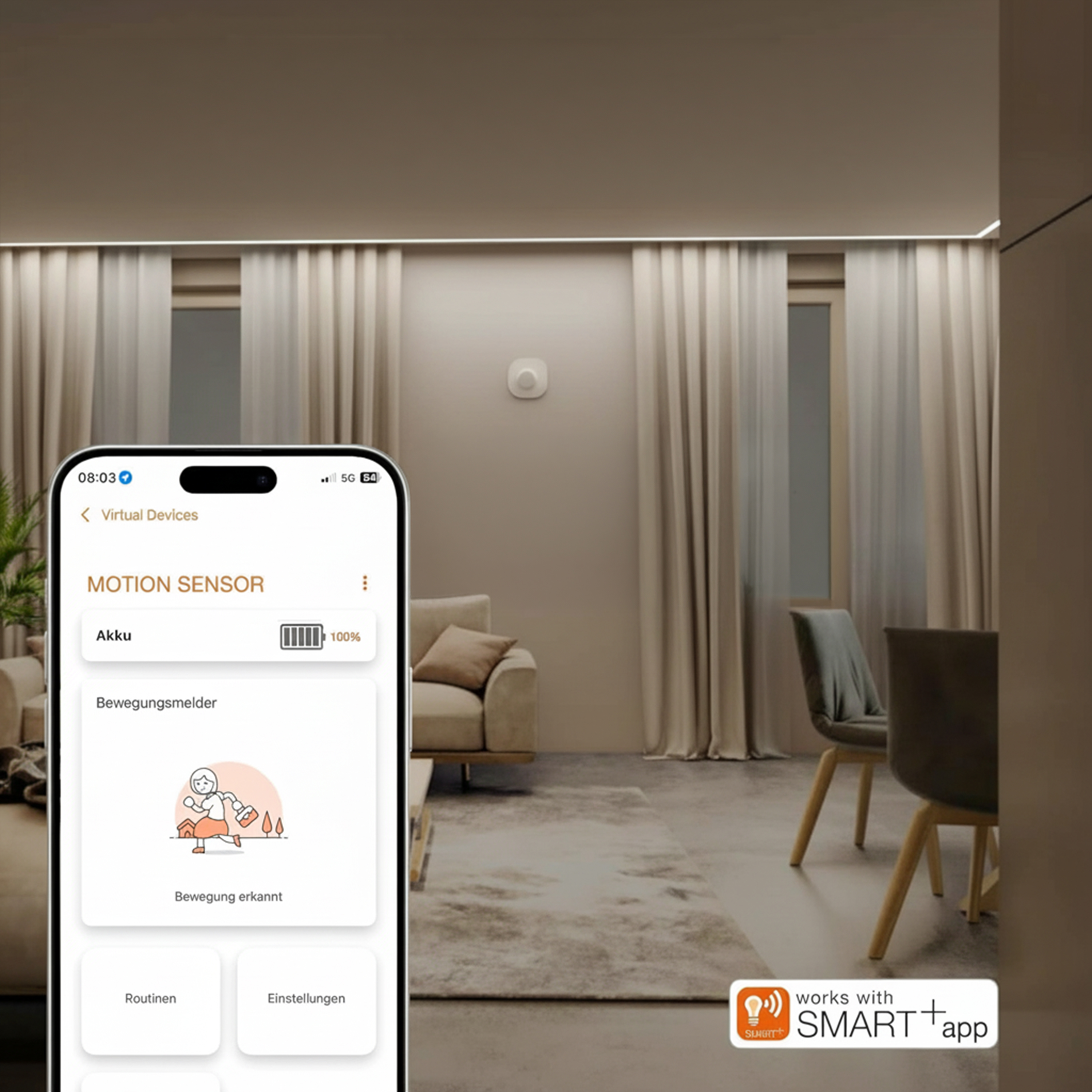 Czujnik Ruchu Sensor Bezprzewodowy Bateryjny Natynkowy SMART WiFi OSRAM - czwarta cecha produktu