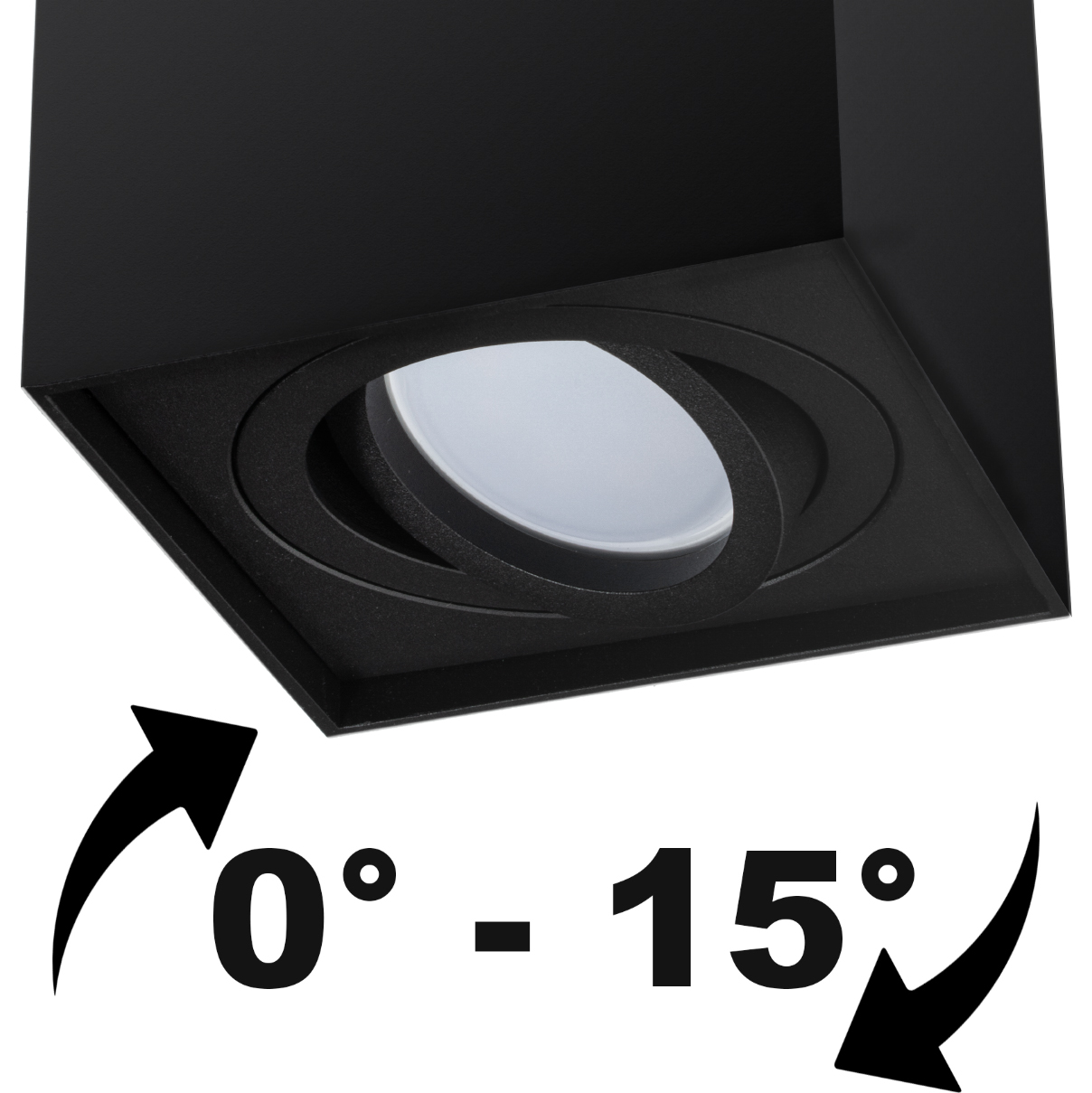 Oprawa Natynkowa HALOGENOWA Spot Tuba Ruchoma GU10 Kwadratowa Czarna 115mm AMAT-L LUMILED - druga cecha produktu