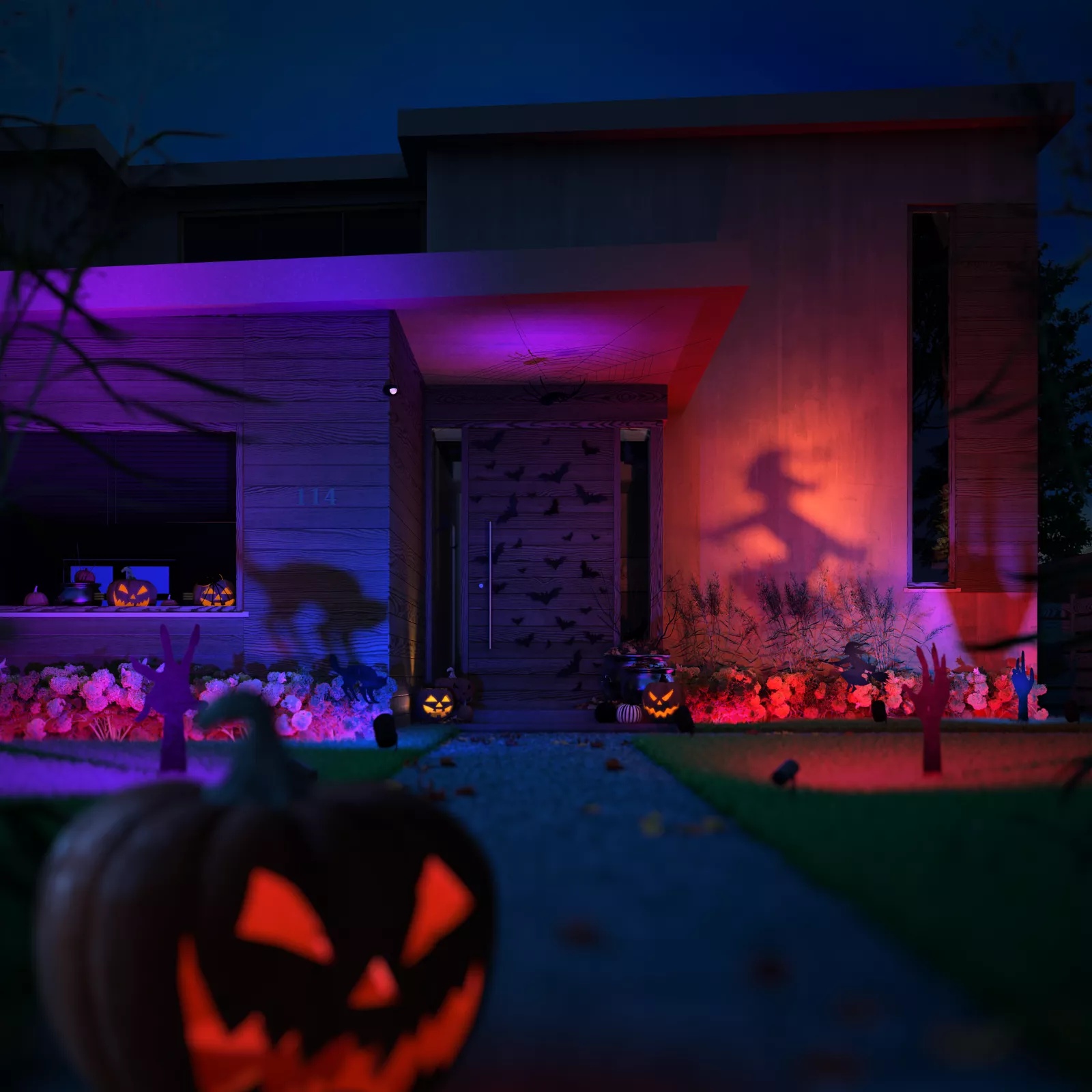 Kinkiet Ogrodowy LED Lampa Zewnętrzna Elewacyjna 13.6W 1020lm IP44 White and Color Ambiance RGB + TW Czarna Inteligentna SMART Zigbee Bluetooth Nyro Philips HUE - druga cecha produktu