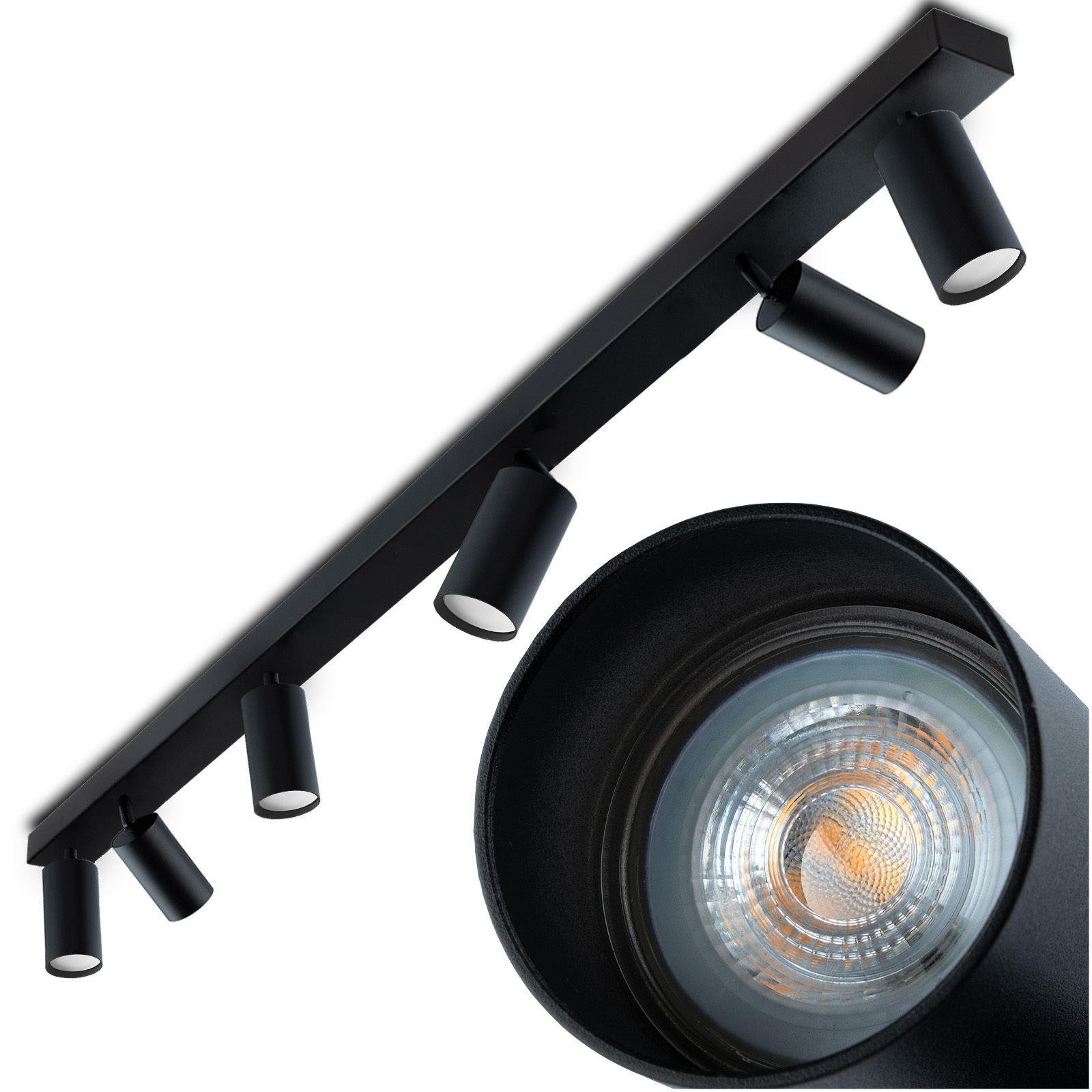 Lampa Sufitowa Plafon SPOT TUBA Reflektor Oprawa Halogenowa Skośna 6x GU10 TABULA LUMILED - główne zdjęcie produktu