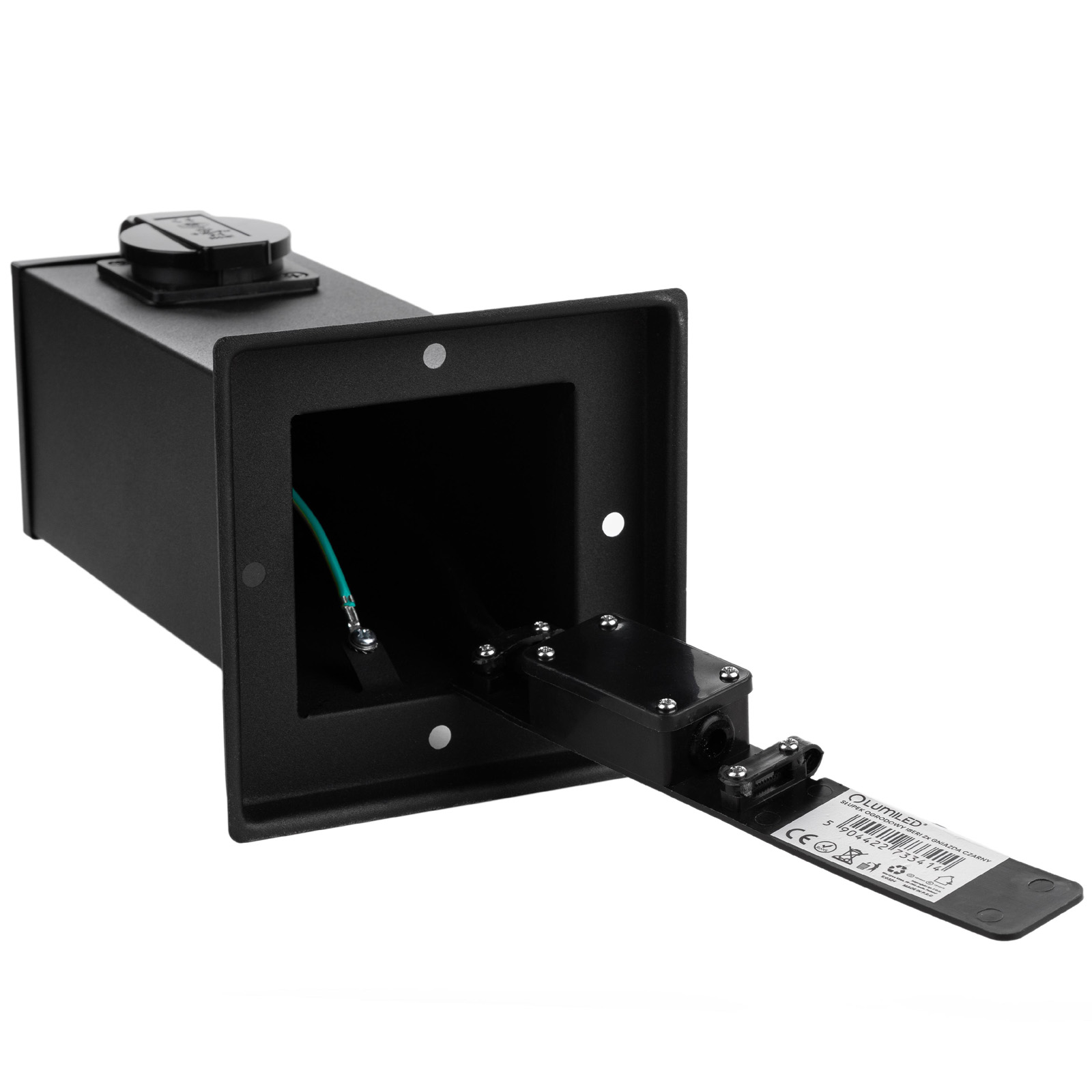 Słupek Ogrodowy IBERI Zewnętrzny Stojący 230V 22cm 2x Gniazdo Sieciowe LUMILED - pierwsza cecha produktu