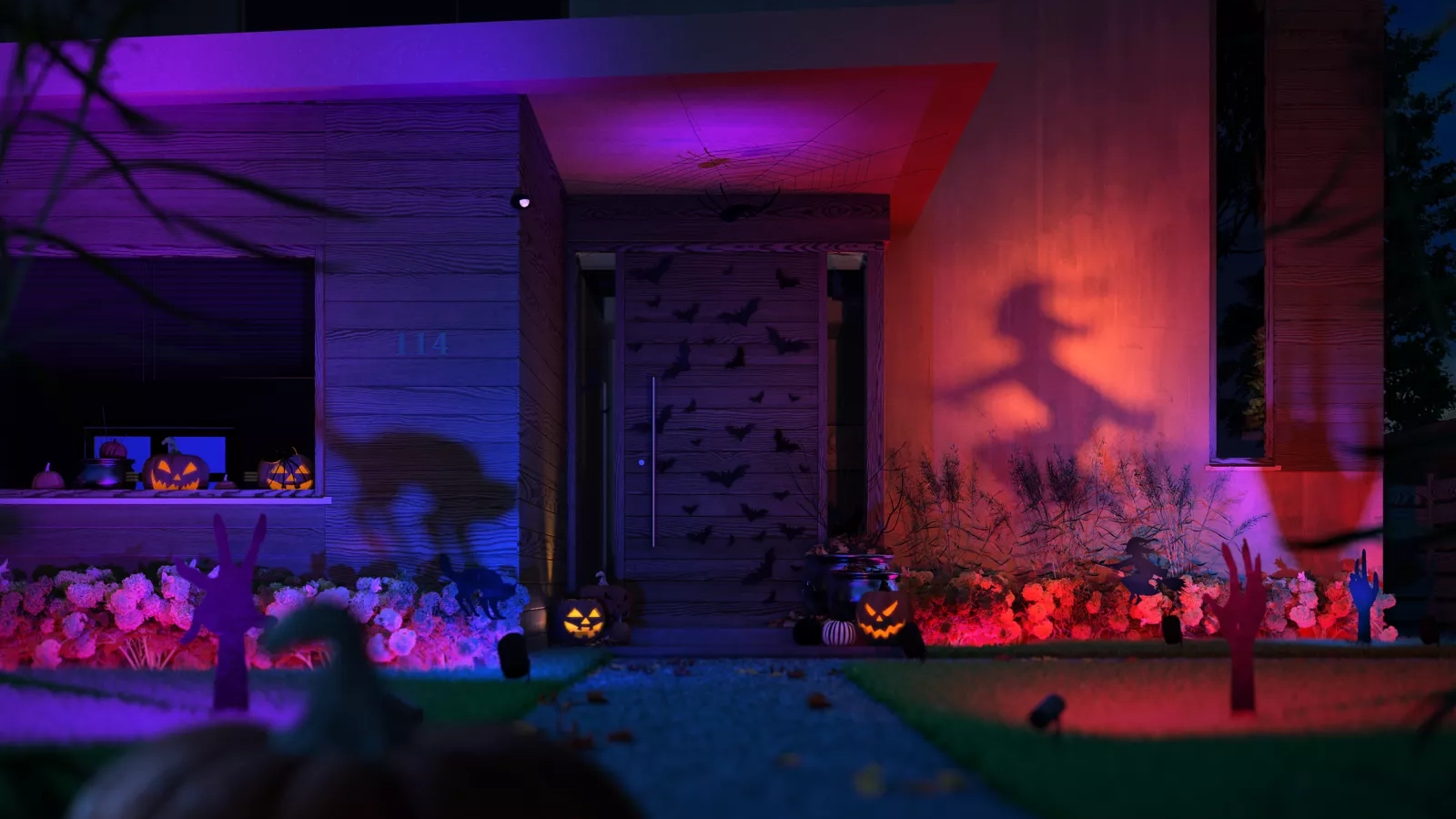 Lampa Ogrodowa Zewnętrzna LED SŁUPEK 40cm 13.6W 1020lm IP44 White and Color Ambiance RGB + TW Czarna Inteligentna SMART Zigbee Bluetooth Nyro Philips HUE - druga cecha produktu